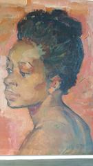 Peinture à l'huile moderniste sur panneau de Budimir D. Tosic « Porret », 1950