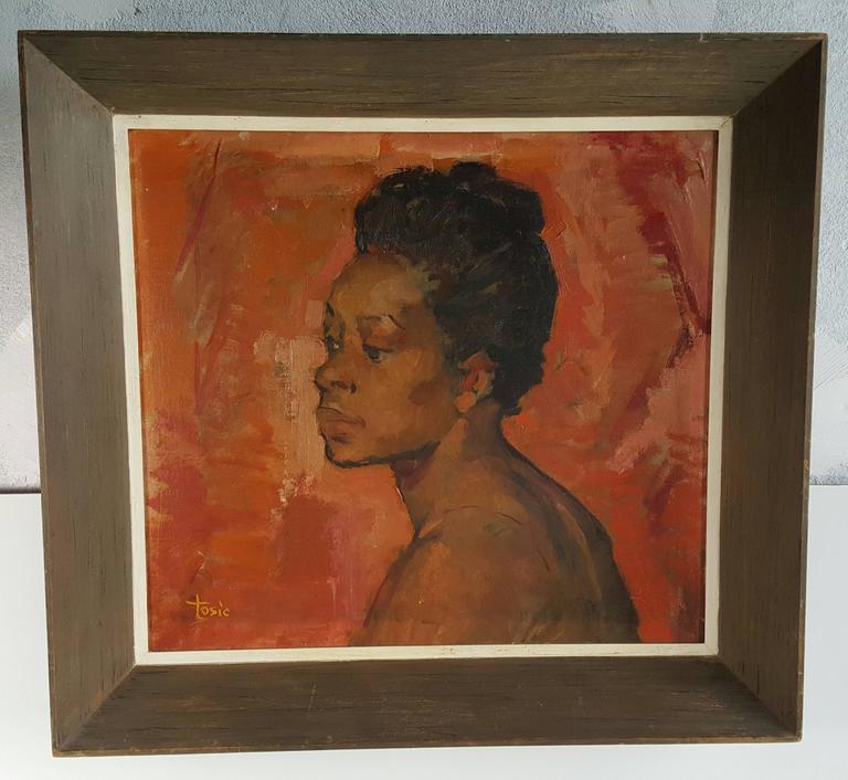 20th Century Modernist Oil Painting on Board by Budimir D. Tosic 