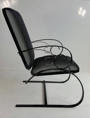 American Art Deco Mesh and Flat Steel Springer Chair, Garden