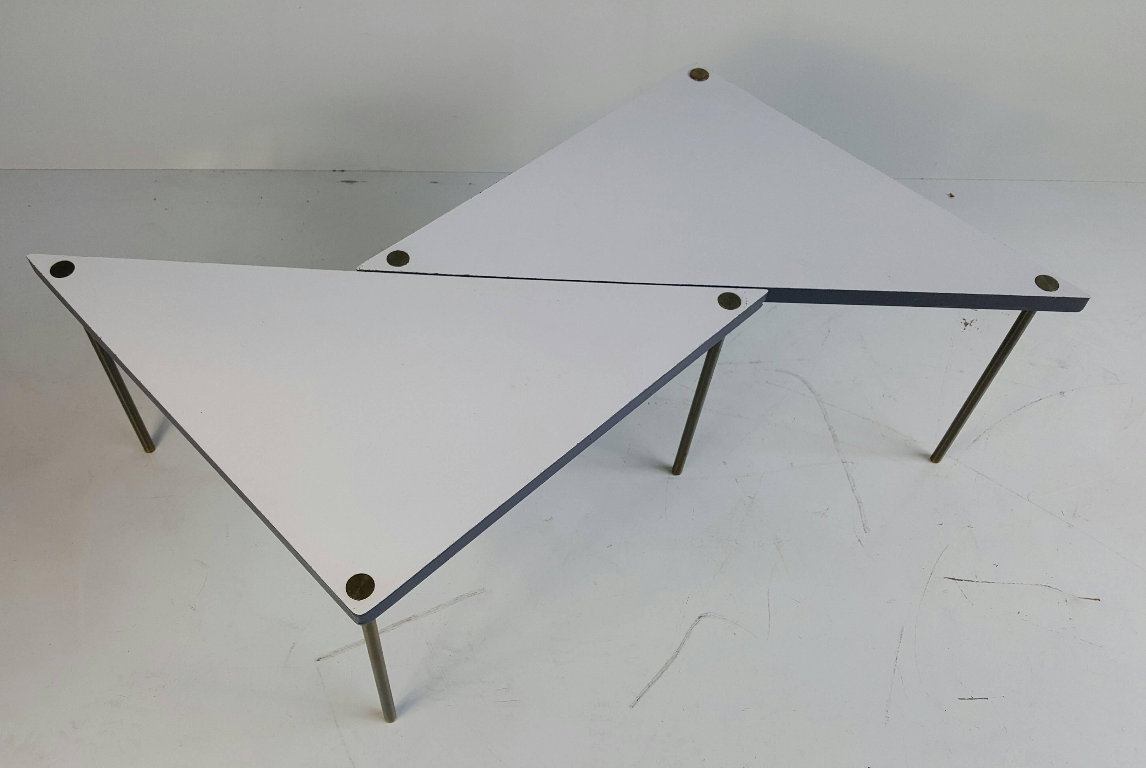 Brass Italian Modernist Occasional Tables, Stands or Pedestals For Sale