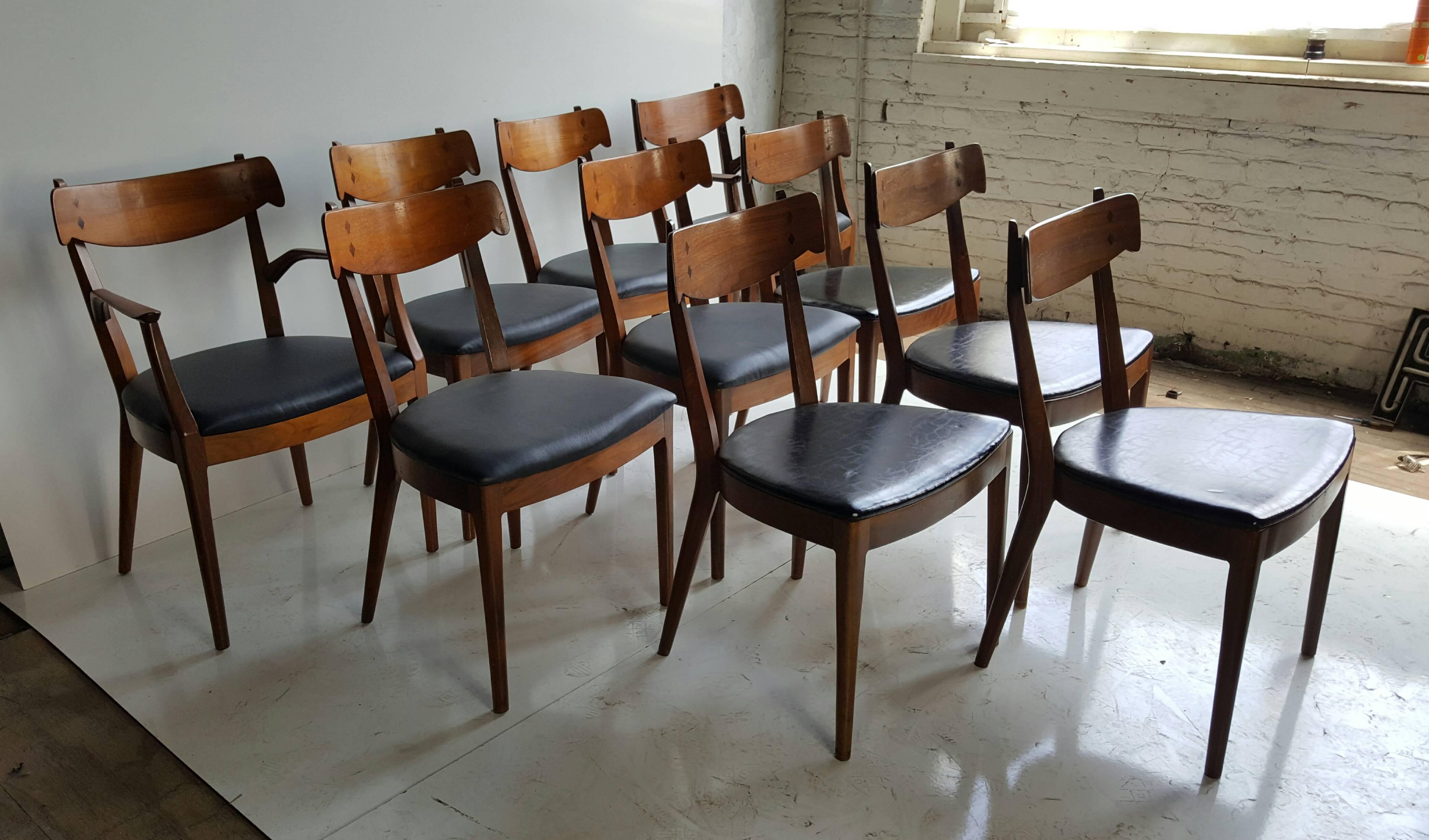 20th Century Set of Ten Mid-Century Dining Chairs by Kipp Stewart for Drexel