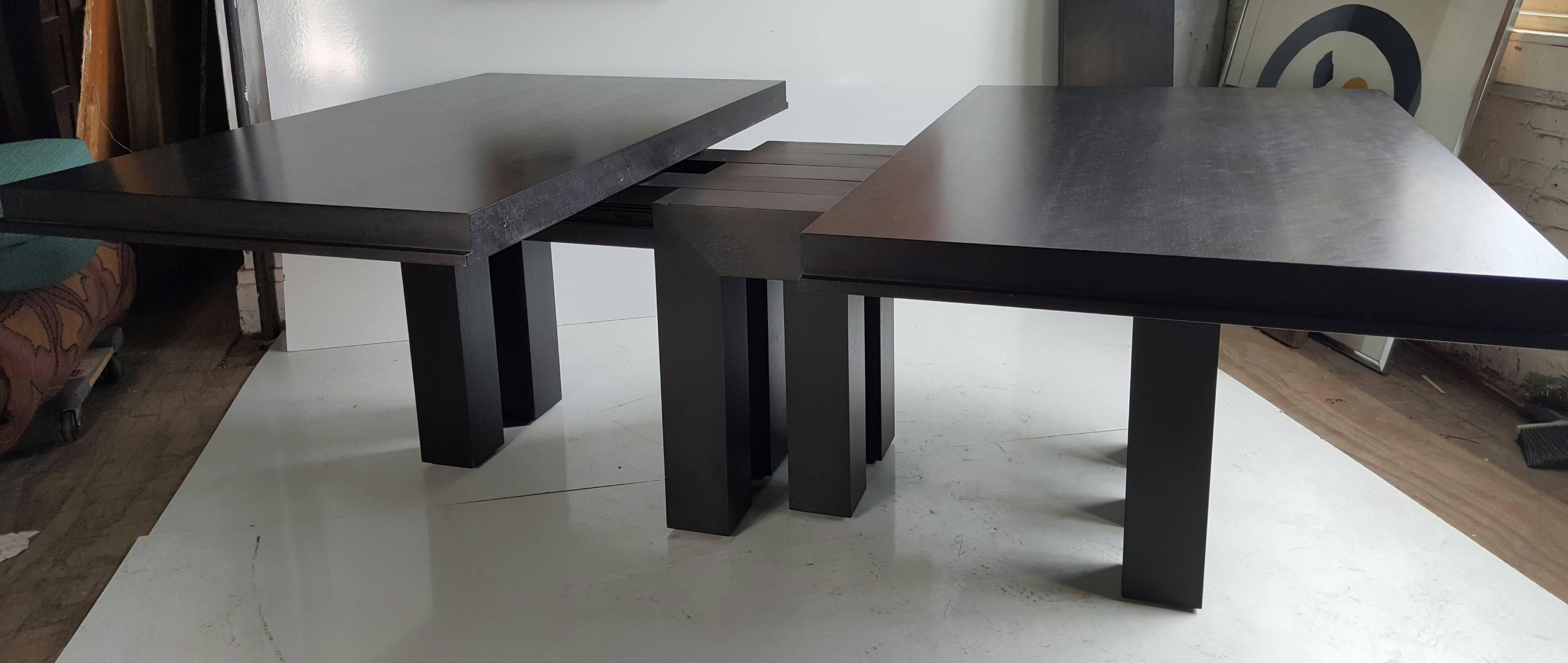 American Massive Anoline Dye Black Mahogany Dining Table by Wendell Castle for Icon