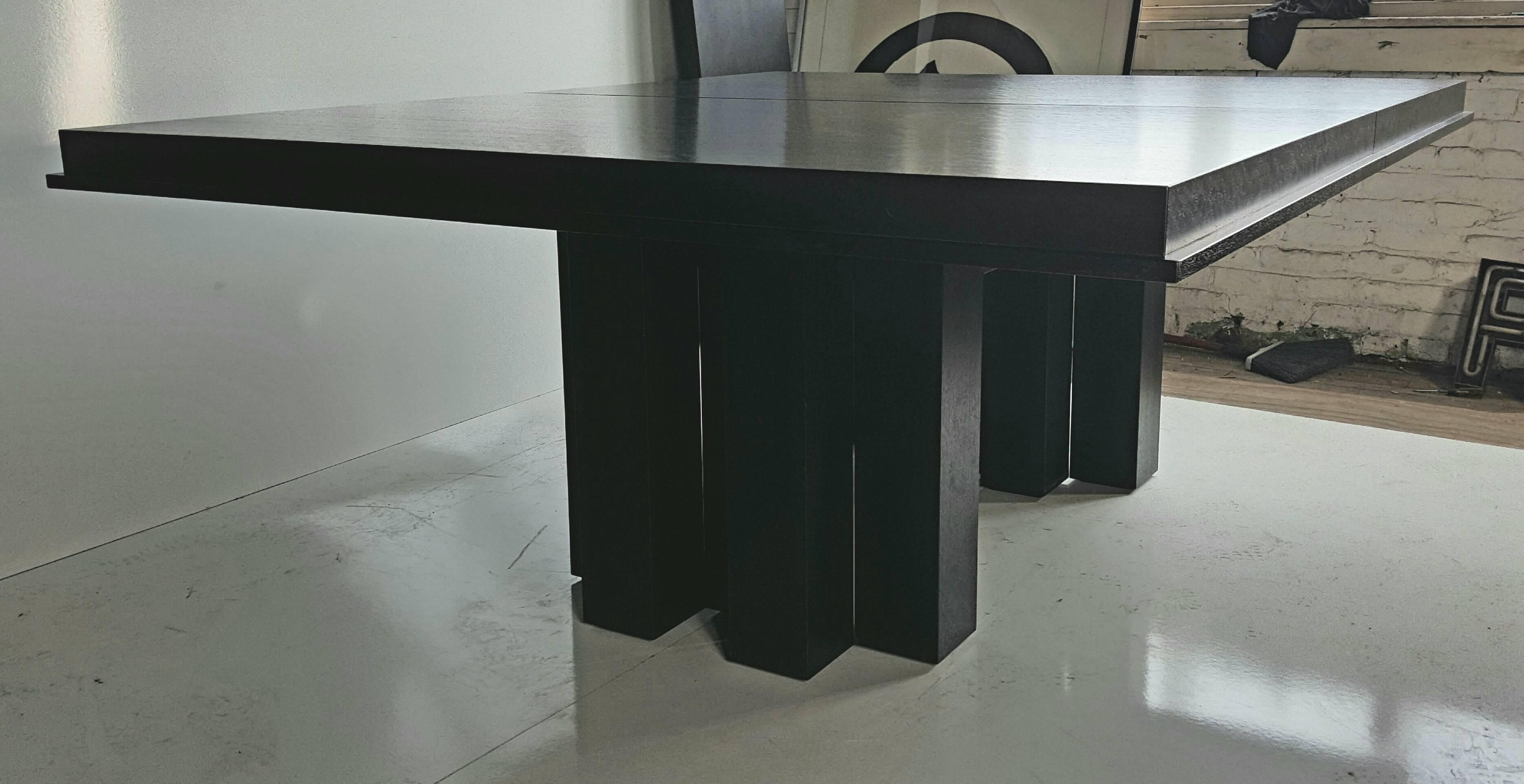 Blackened Massive Anoline Dye Black Mahogany Dining Table by Wendell Castle for Icon