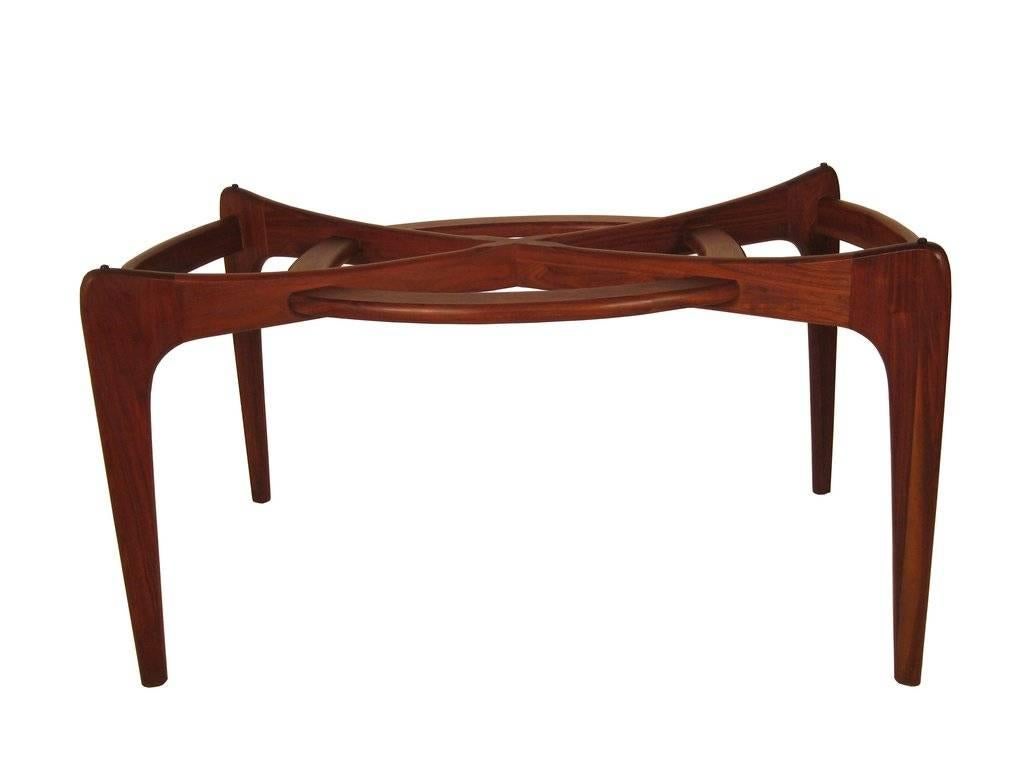 American Classic Modernist Adrian Pearsall Walnut and Glass Sculptural Dining Table