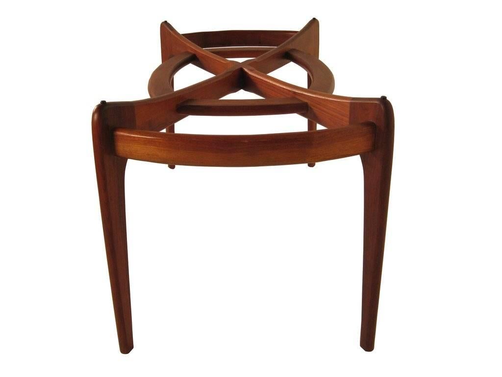Oiled Classic Modernist Adrian Pearsall Walnut and Glass Sculptural Dining Table