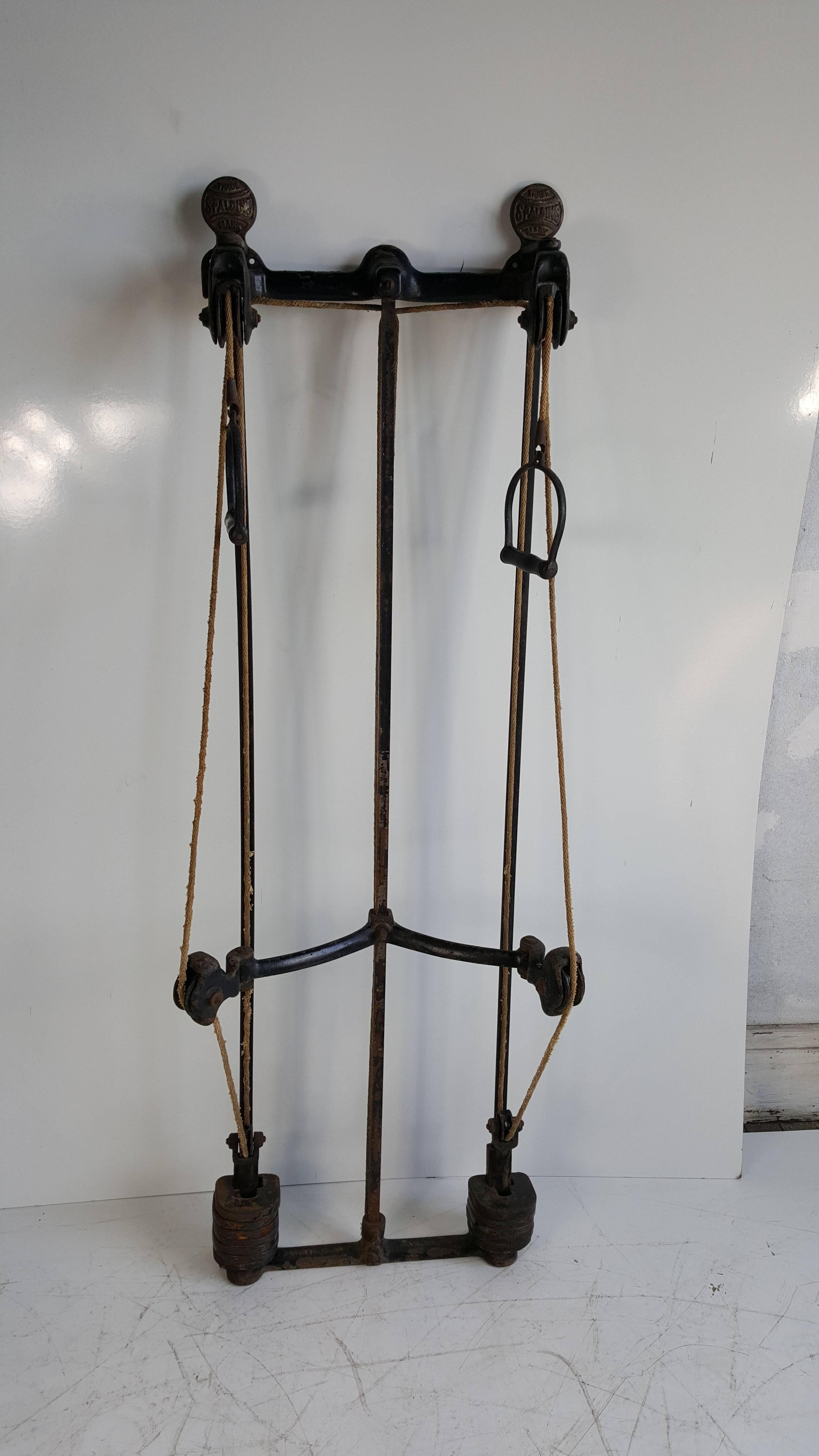 Iron Turn of the Century Spualding Exercise Weight Training Machine, circa 1896