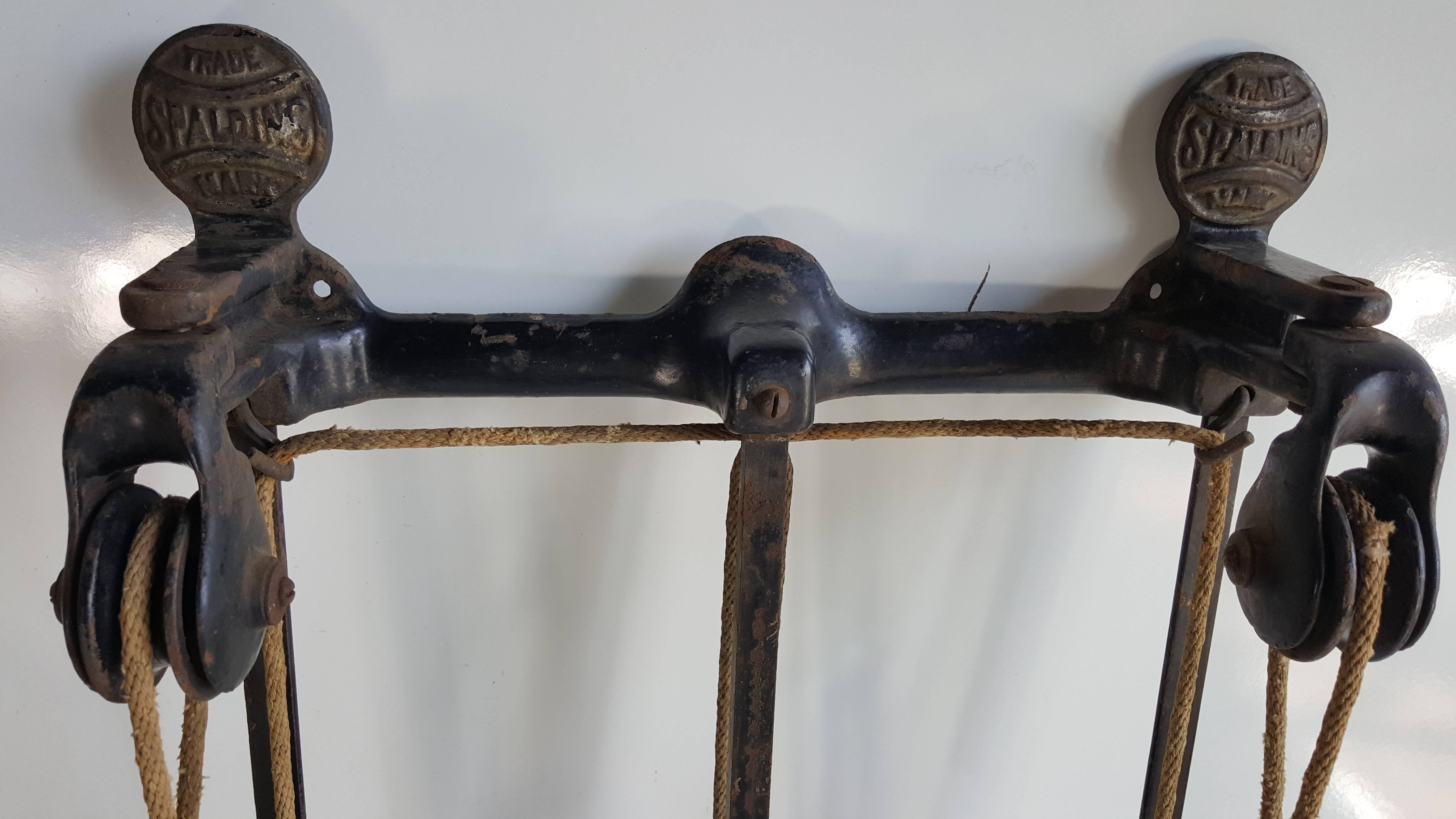 Cast Turn of the Century Spualding Exercise Weight Training Machine, circa 1896