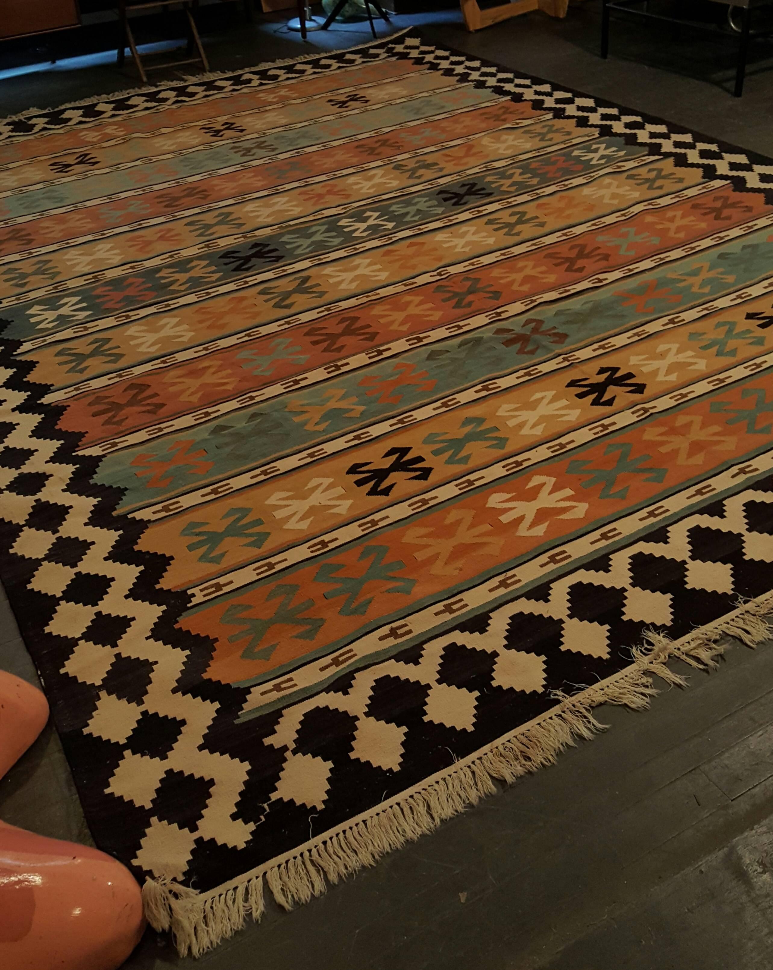 American Monumental Handwoven Rug, Southwest, Tribal, Navajo