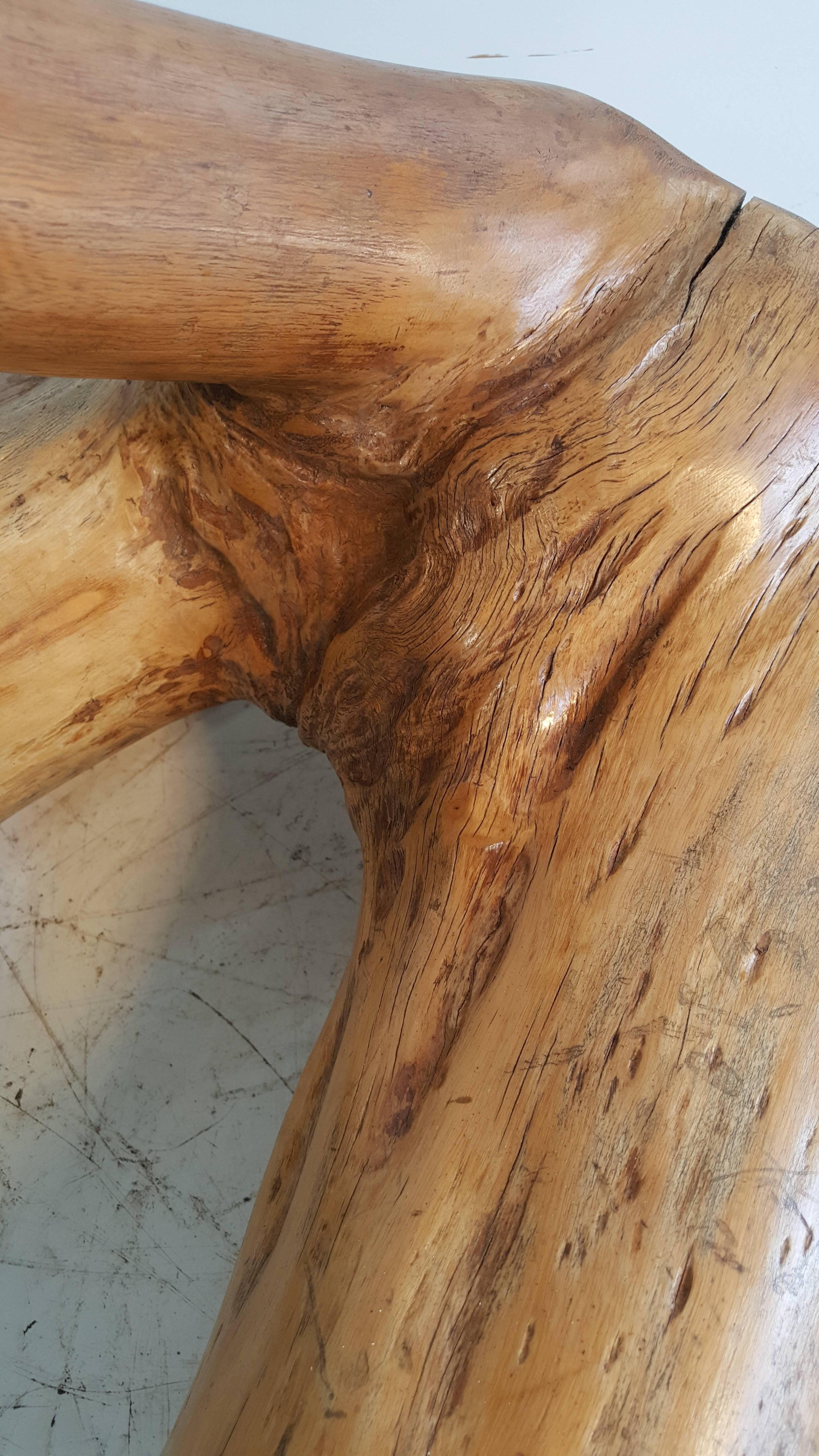 Organic Free-Form Solid Burl Wood Stool /Stump 2