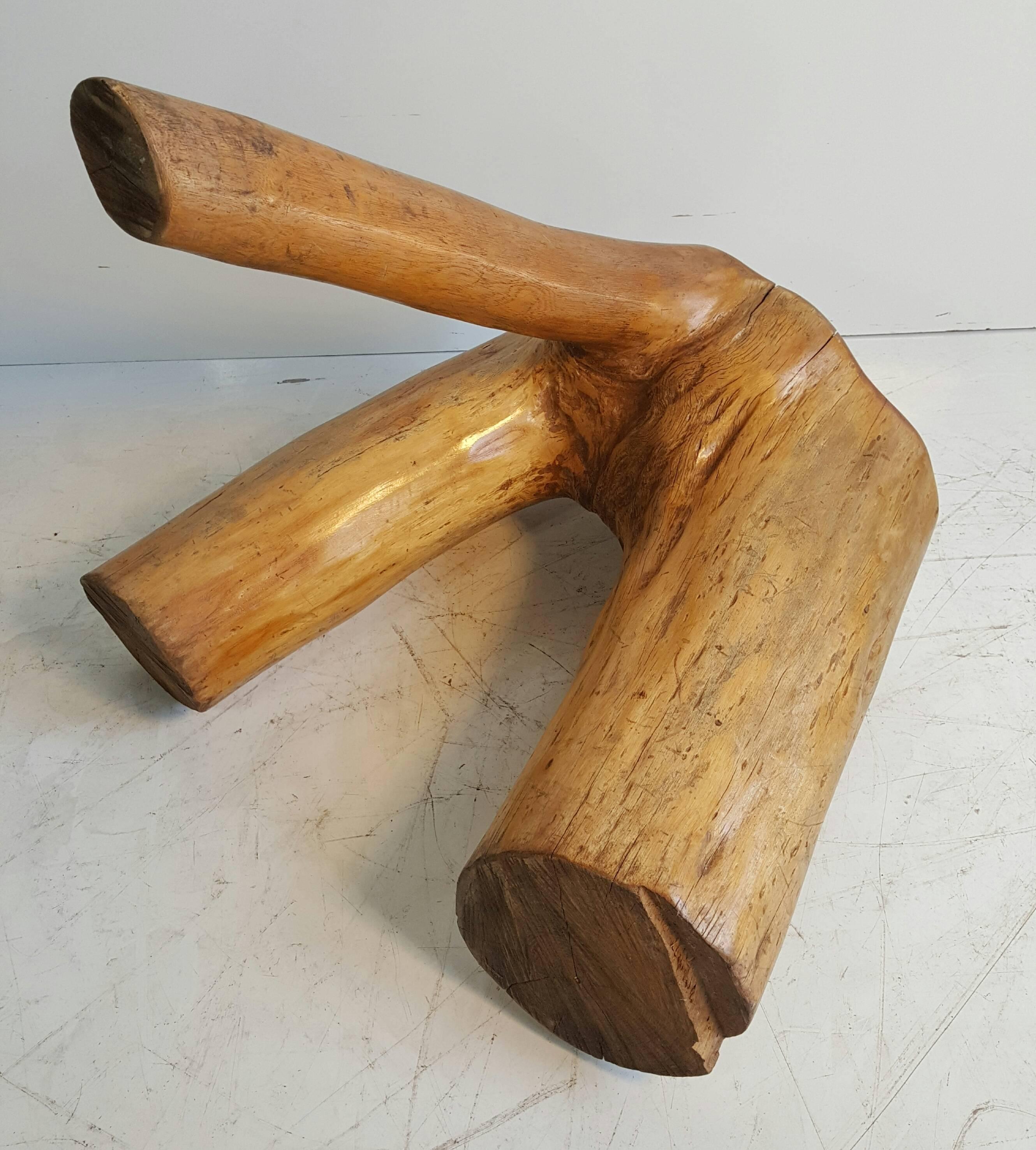 American Organic Free-Form Solid Burl Wood Stool /Stump