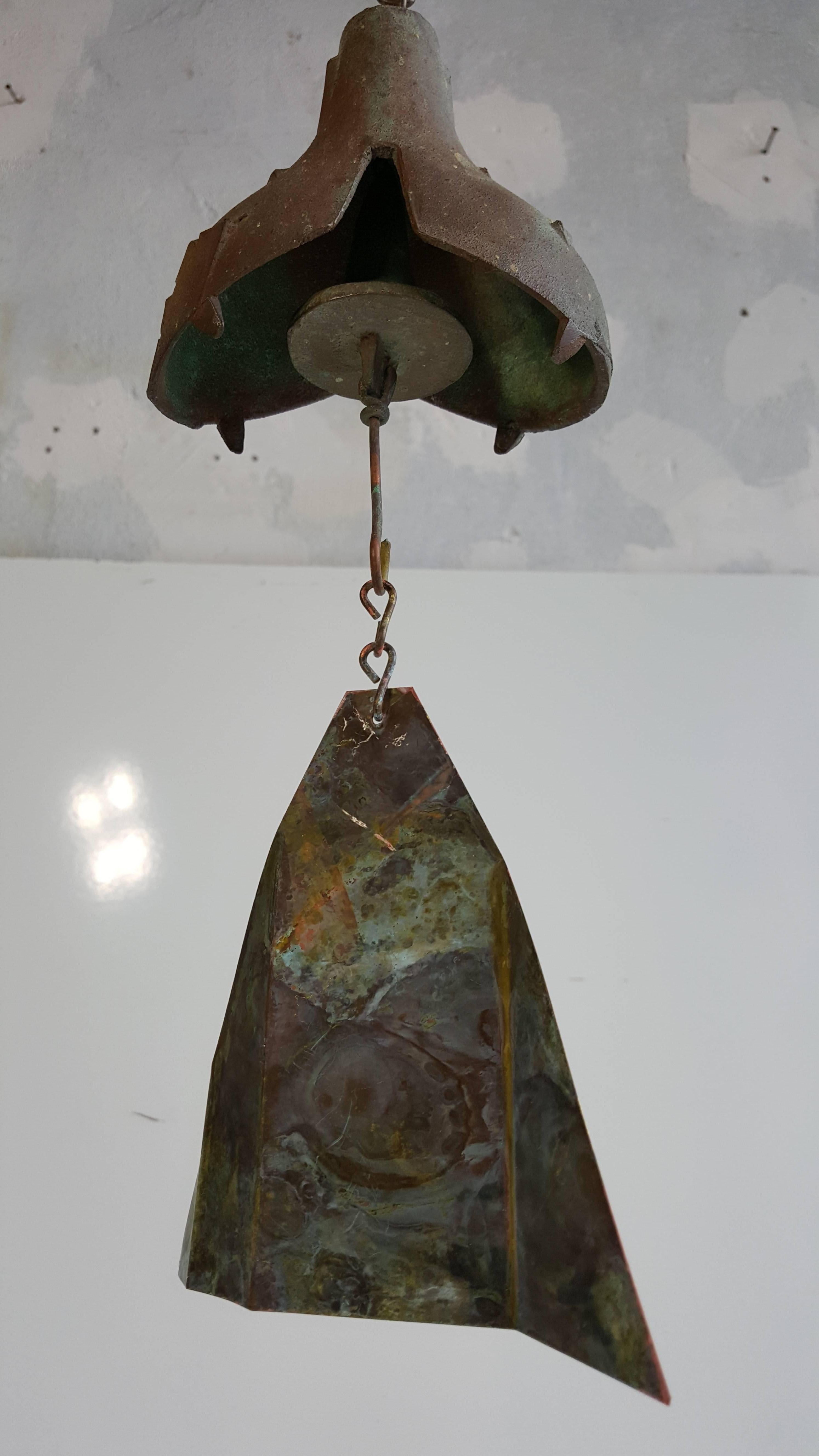 American Paolo Soleri Bronze Wind Chime Bell, 1970s Vintage Brutalist Modern