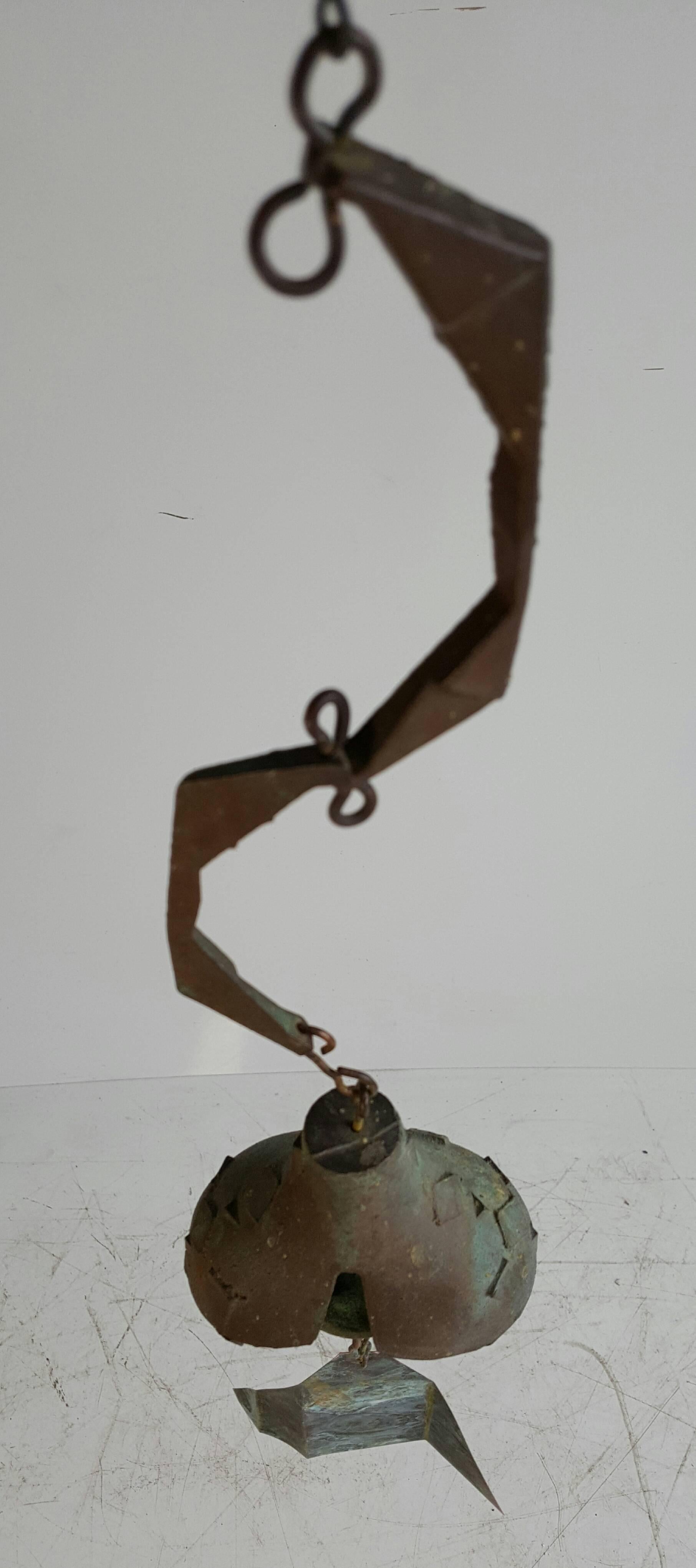 Mid-Century Modern Paolo Soleri Bronze Wind Chime Bell, 1970s Vintage Brutalist Modern