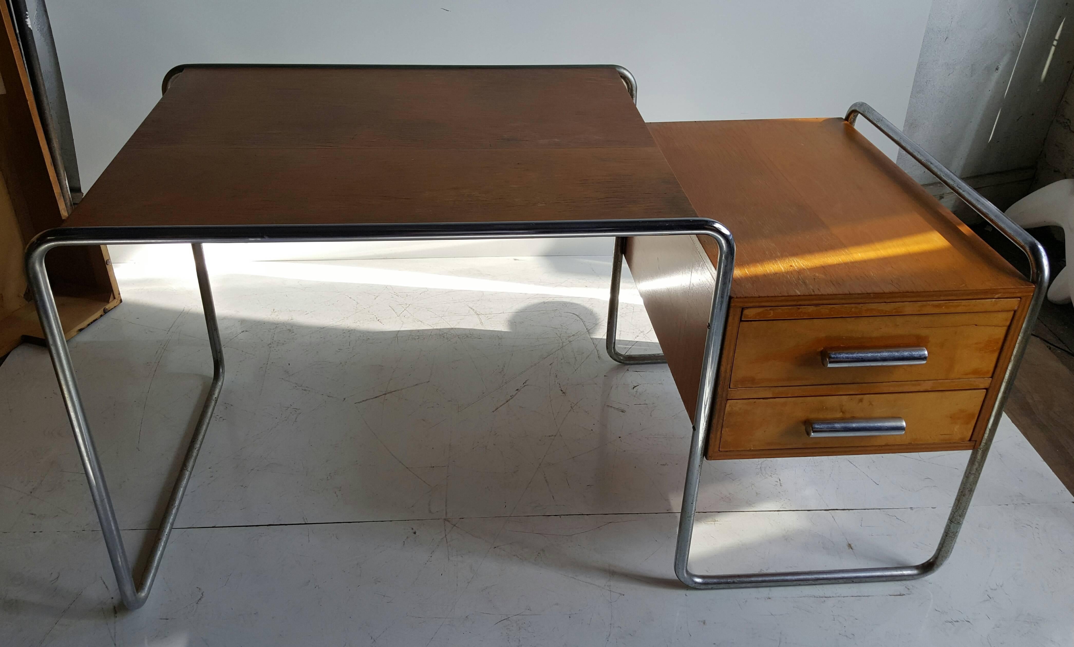 Ash Rare and Important Marcel Breuer Bauhaus Desk for Thonet, 1930s