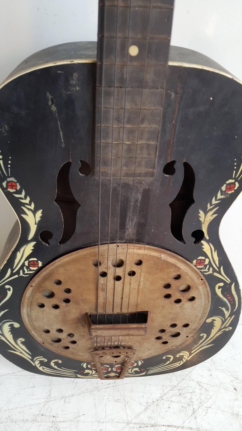 1930 Folk Art Kay Del Oro Faux Resonator Guitar For Sale at 1stdibs