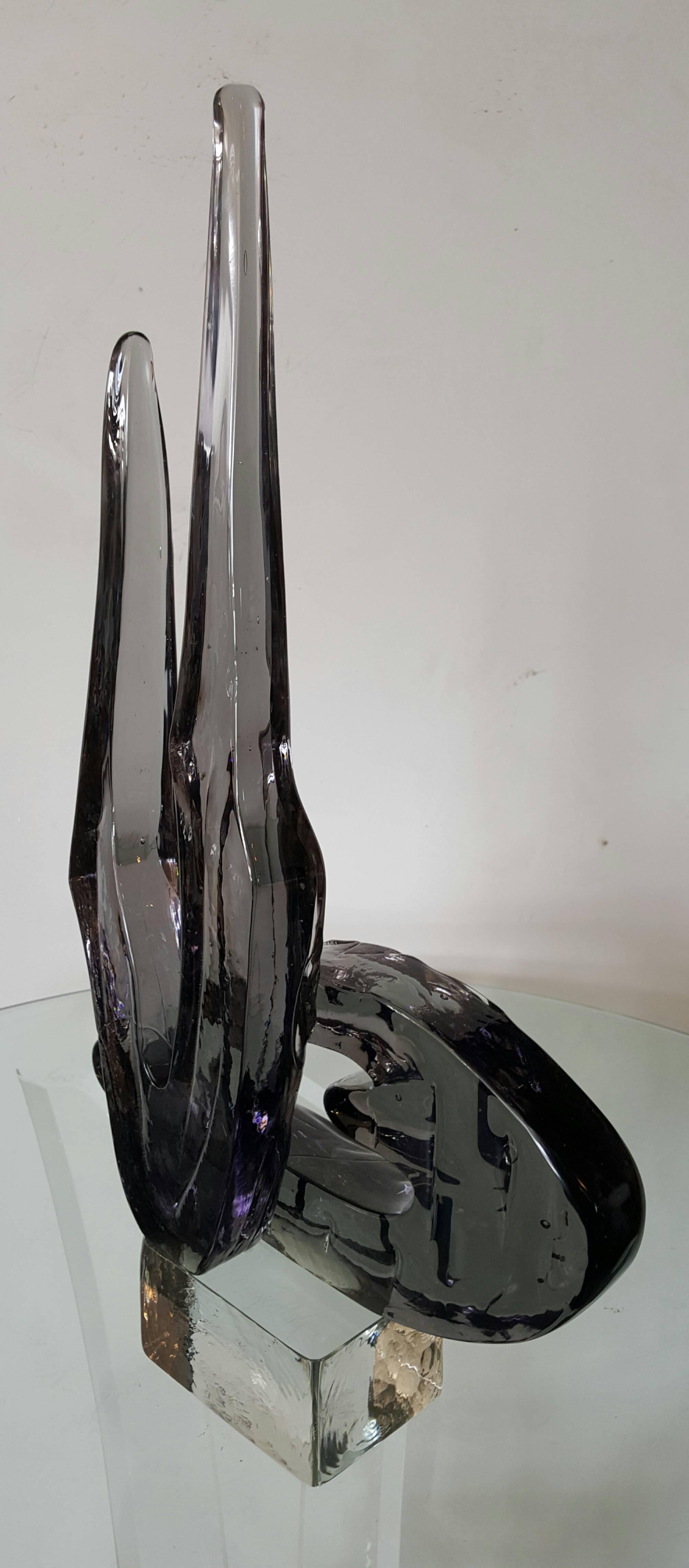 Mid-Century Modern Modernist Italian Art Glass Sculpture by Livio Seguso