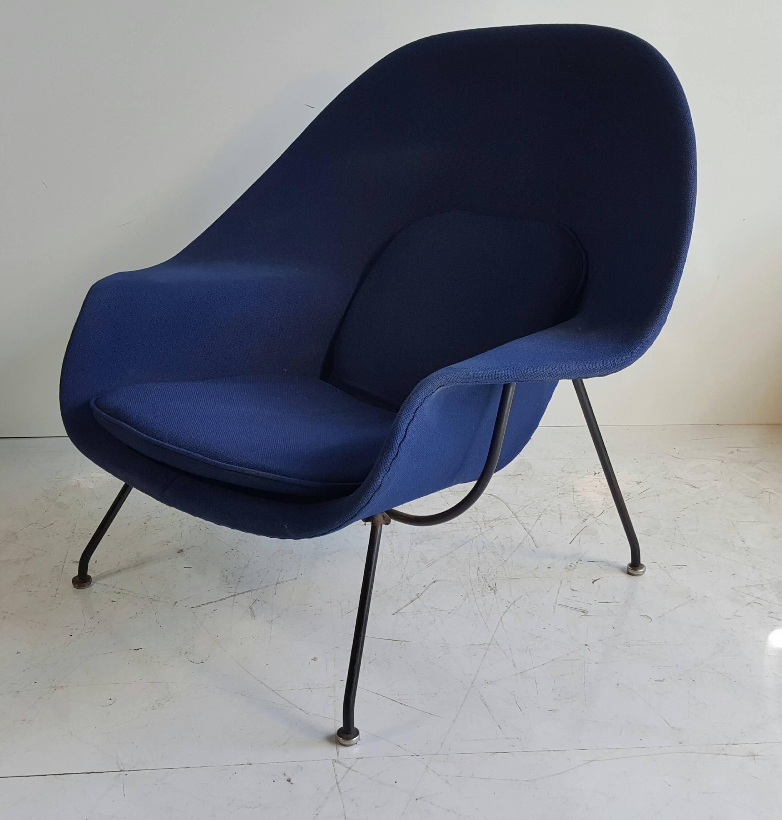 blue womb chair
