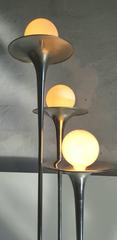 Italian Mid-Century Modern Reggiani Chrome Trumpet Floor Lamp