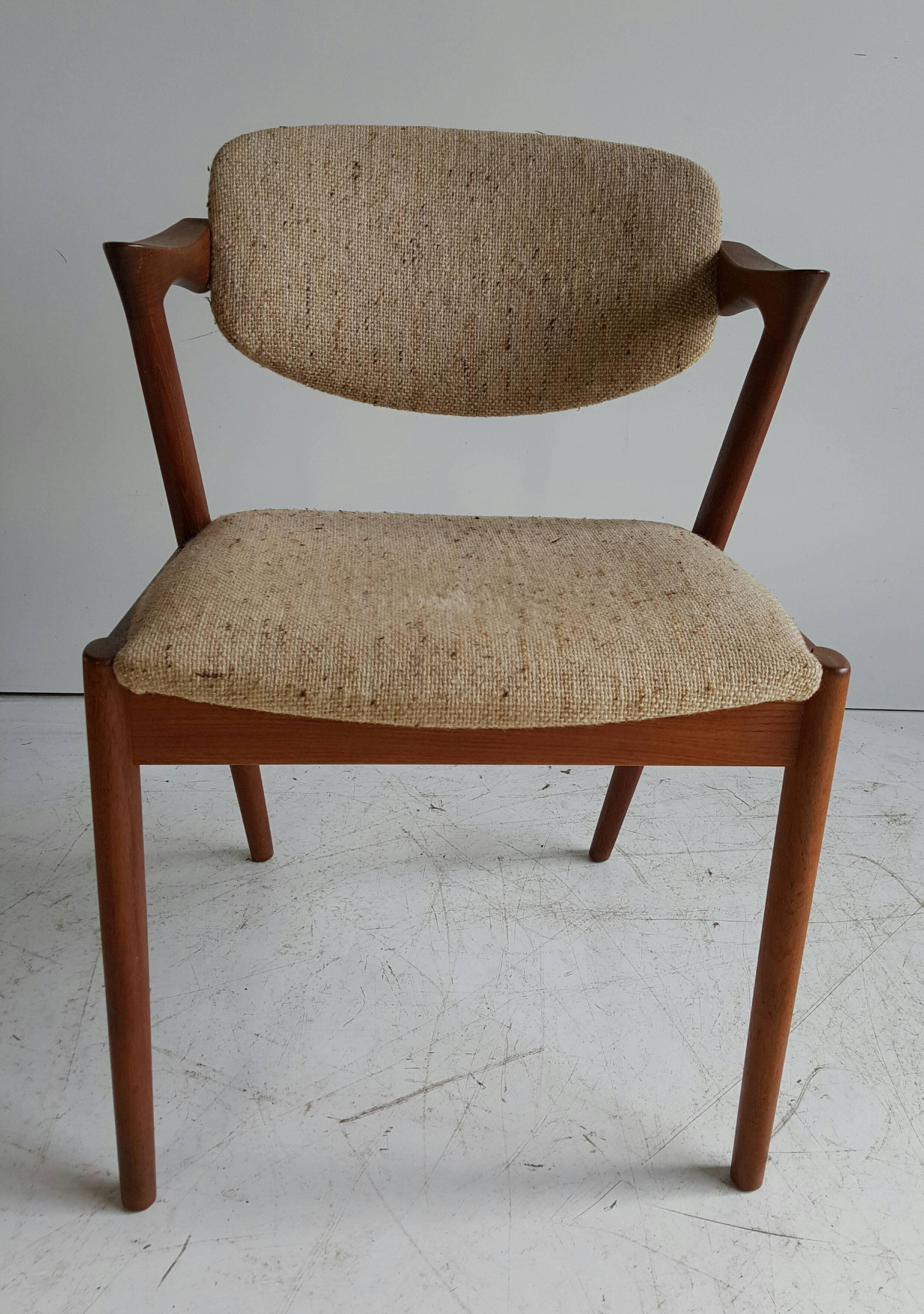 Danish Set of Four Kai Kristiansen, Model 42 Dining Chairs, Made in Denmark