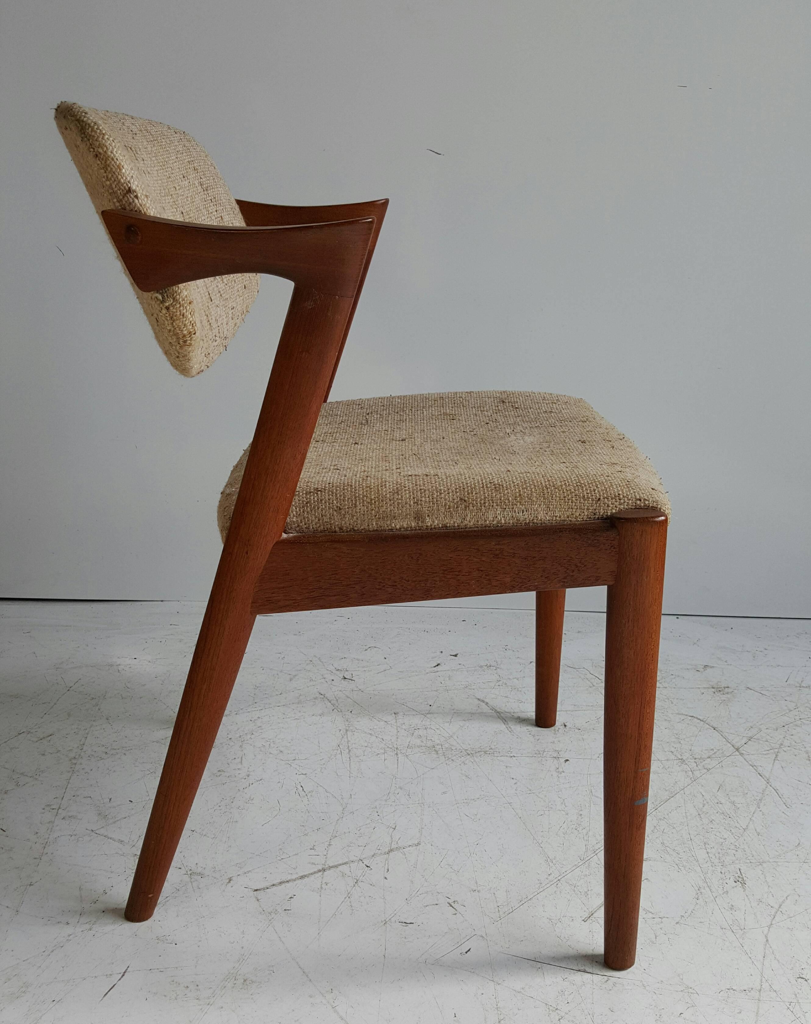 20th Century Set of Four Kai Kristiansen, Model 42 Dining Chairs, Made in Denmark