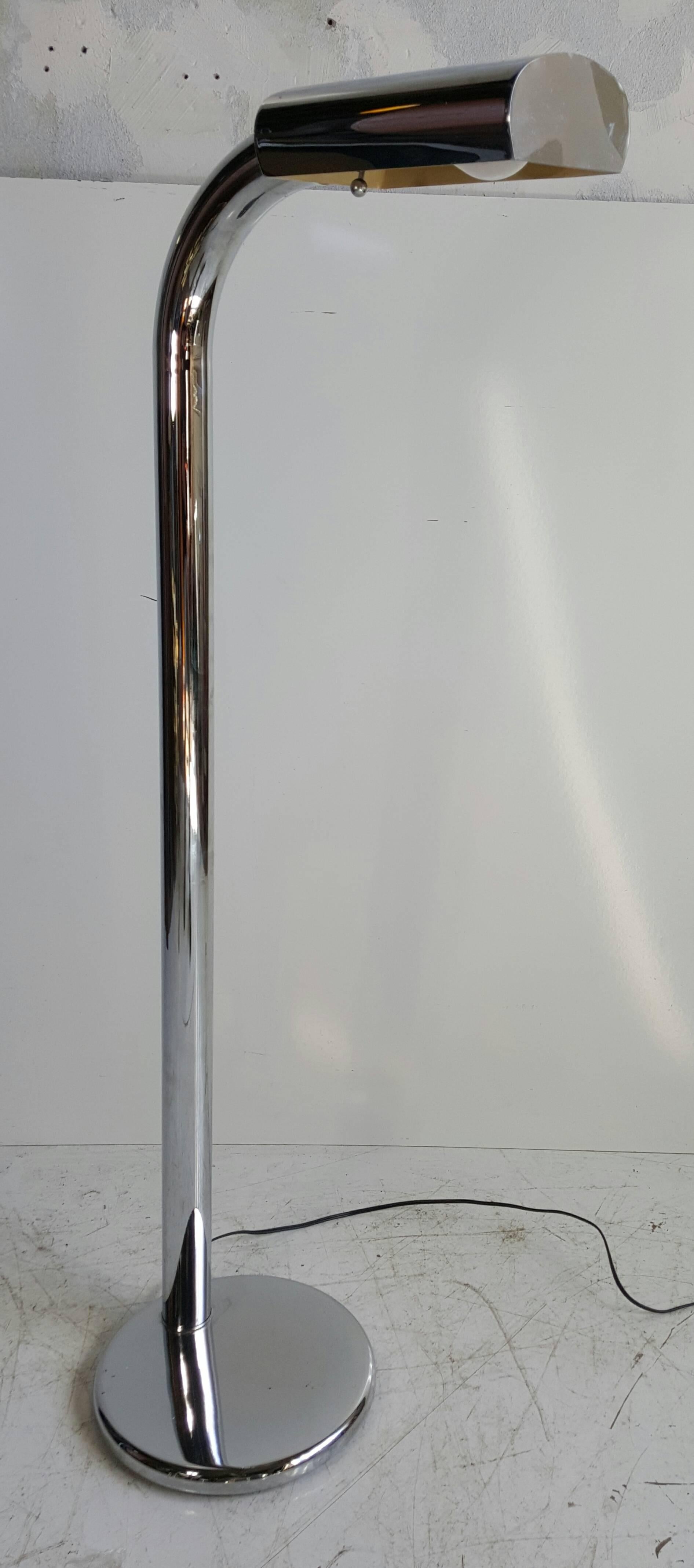 Americano Lampada da terra modernista in acciaio cromato di Jim Bindman per Rainbow Lamp Co in vendita