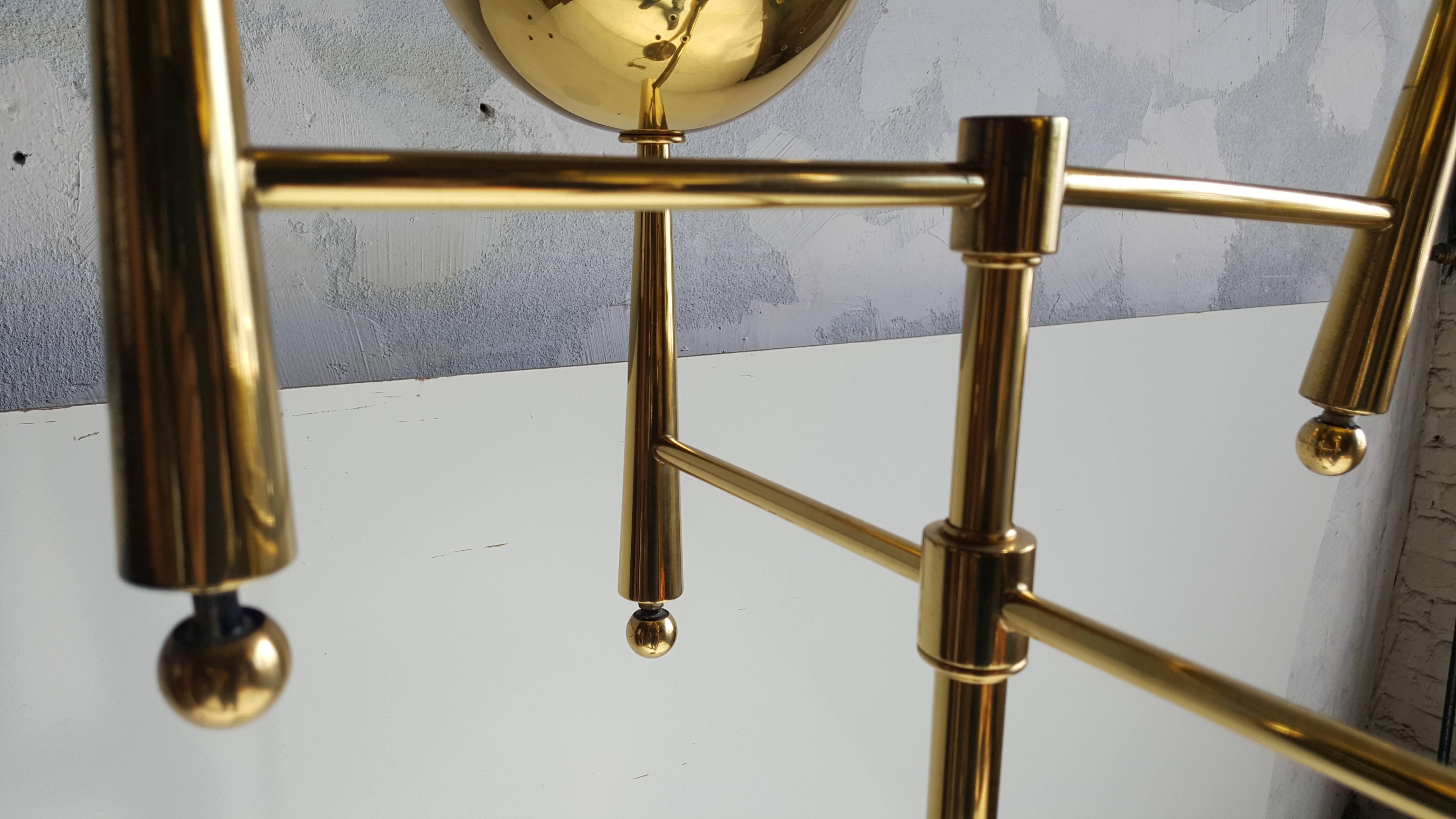 20th Century Rare Brass Four Eyeball Floor Lamp, Modernist, Regency by Stiffel, Parzinger