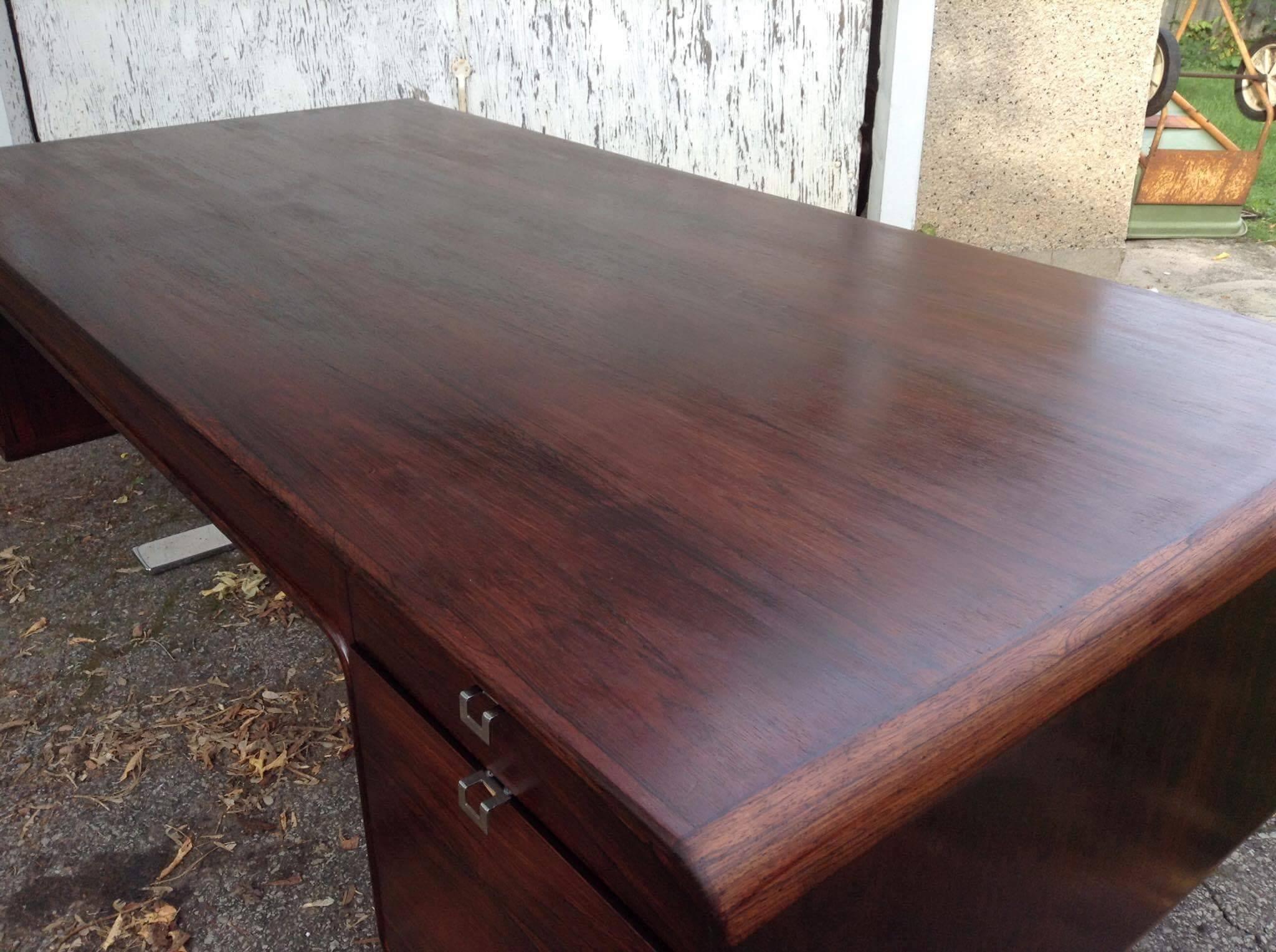 Danish Important Leif Jacobsen, Rosewood Executive Desk, Made in Denmark
