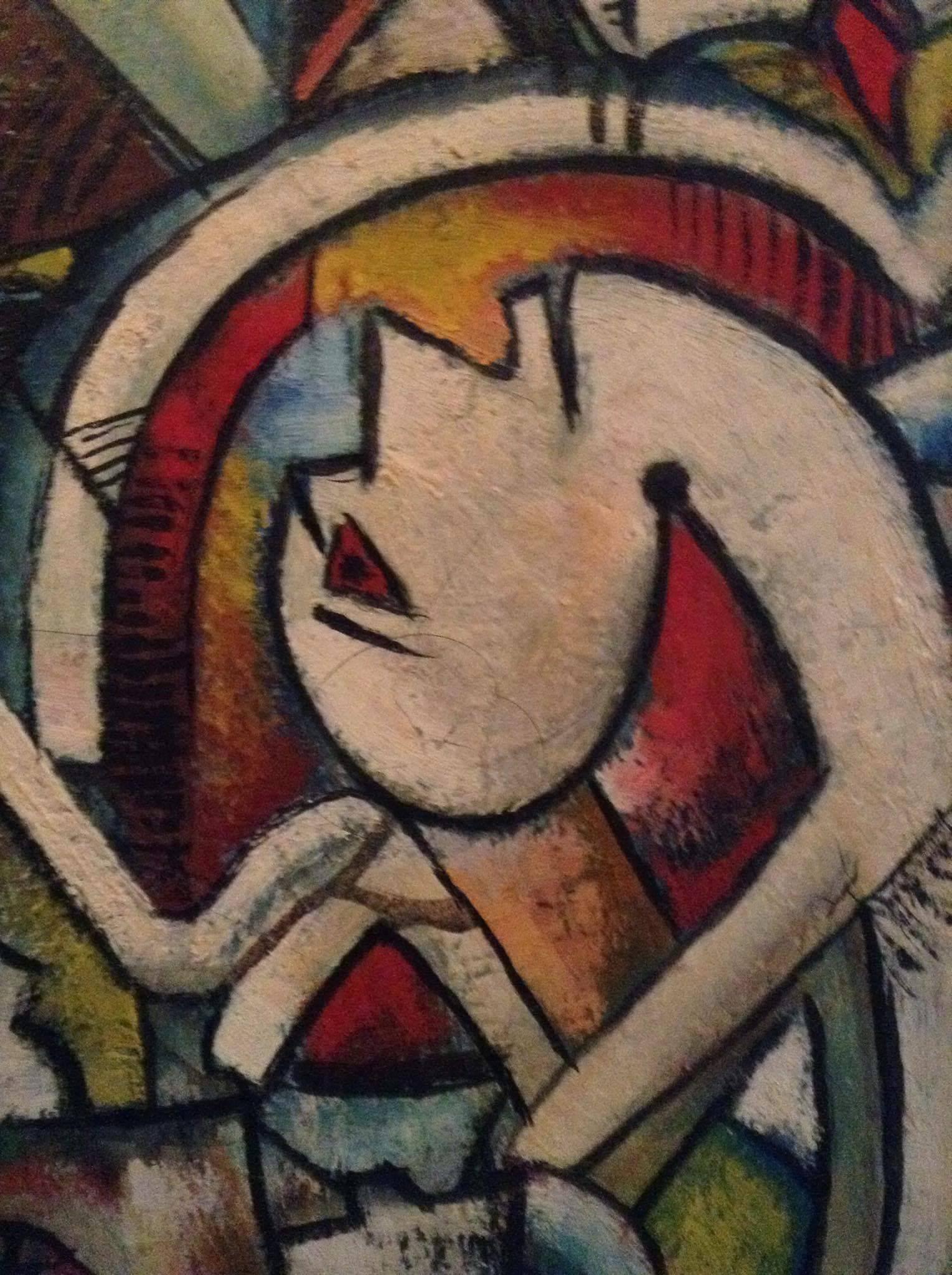 Cubist, Surrealist oil on canvas painting... signed and dated, RD 1971. Amazing use of color, extremely well executed.