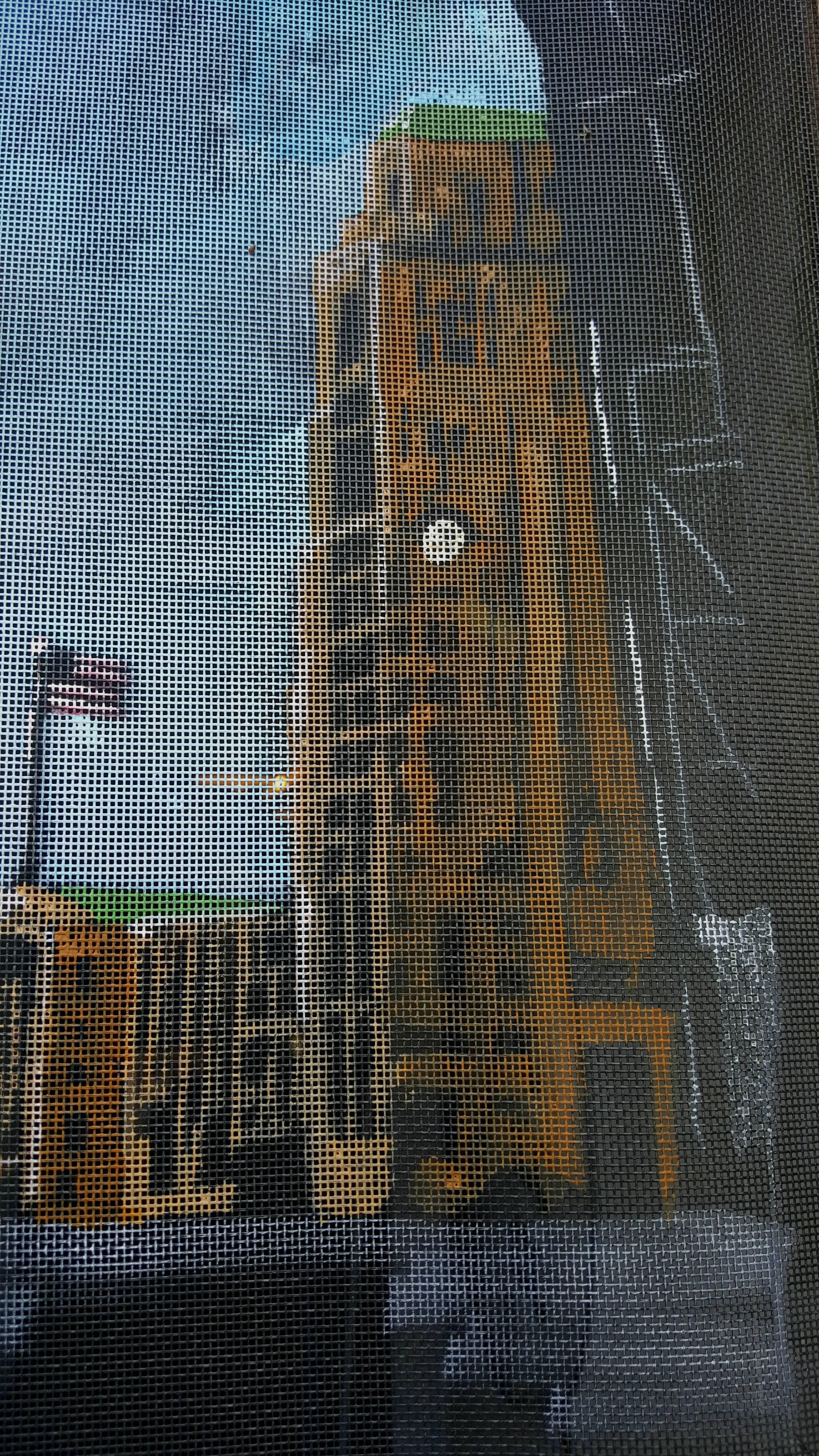 Paravent pour porte peint à la main Art déco moderniste, art populaire contemporain, C.Moore Excellent état - En vente à Buffalo, NY