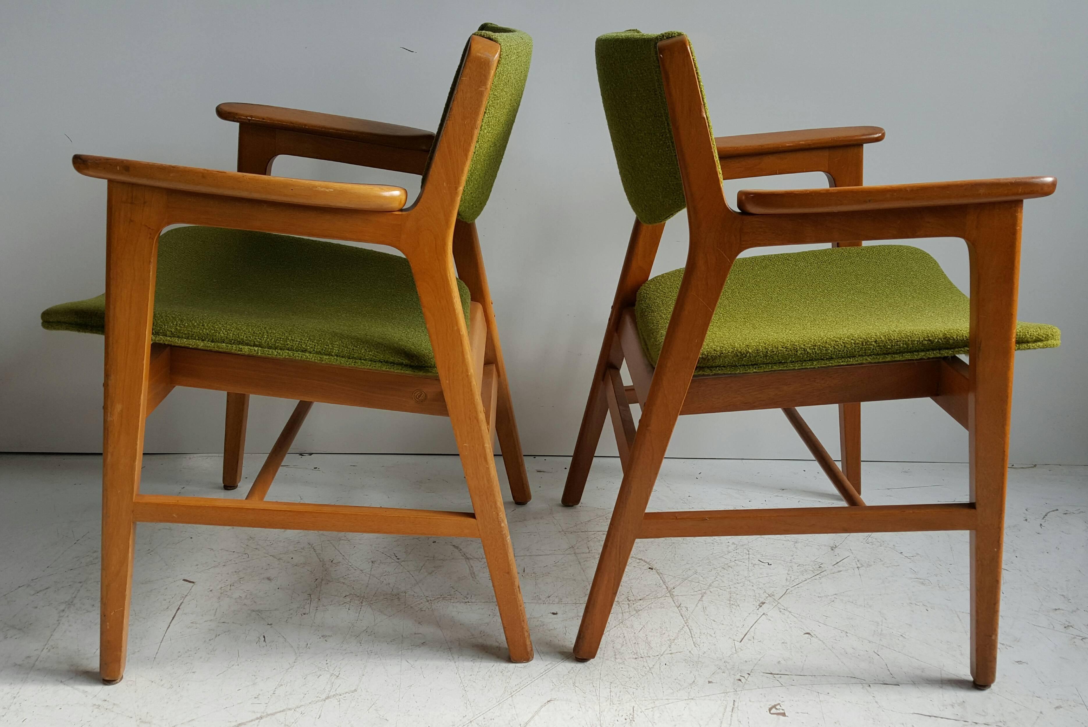 American Classic Mid-Century Modern Armchairs, Manufactured by W.H. Gunlocke Chair Co.