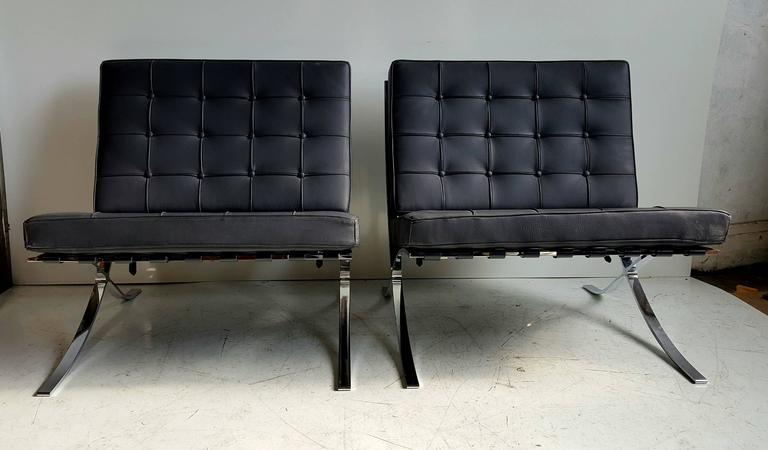 Classic Pair Modernist Barcelona Chairs, Mies van der Rohe Made in Italy at 1stdibs Classic Pair Modernist Barcelona Chairs, Mies van der Rohe Made in Italy at 1stdibs