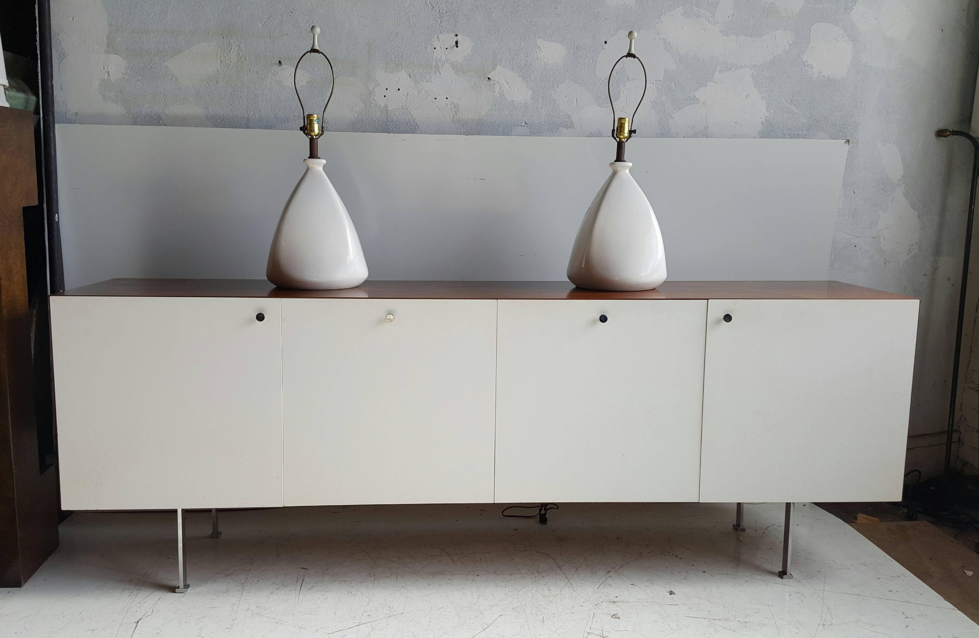 Painted Poul Nørreklit Rosewood and White Lacquer Credenza for Georg Petersens
