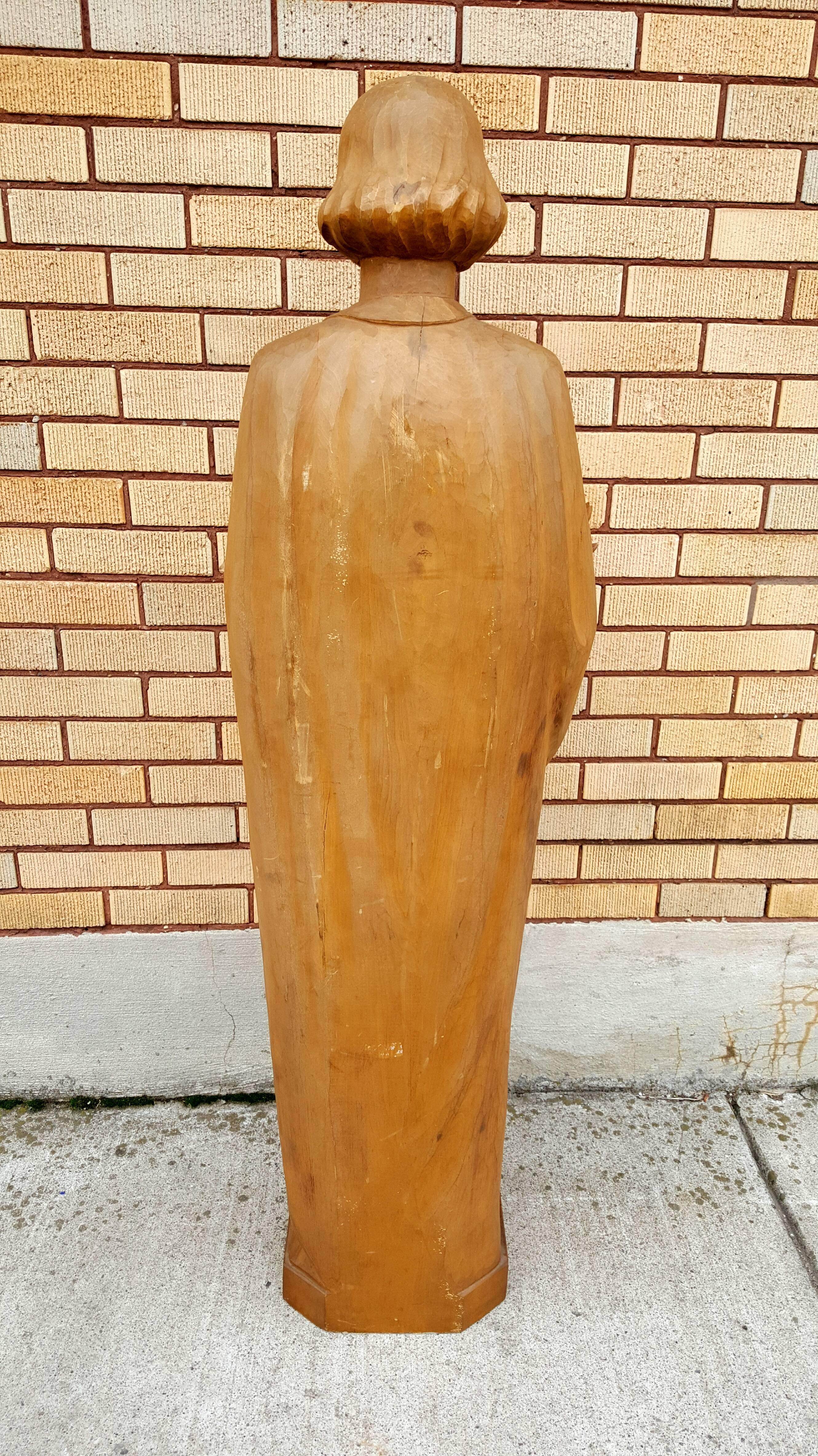 Italian 20th Century Carved Wood Religious Figure, 'Joseph' Italy For Sale