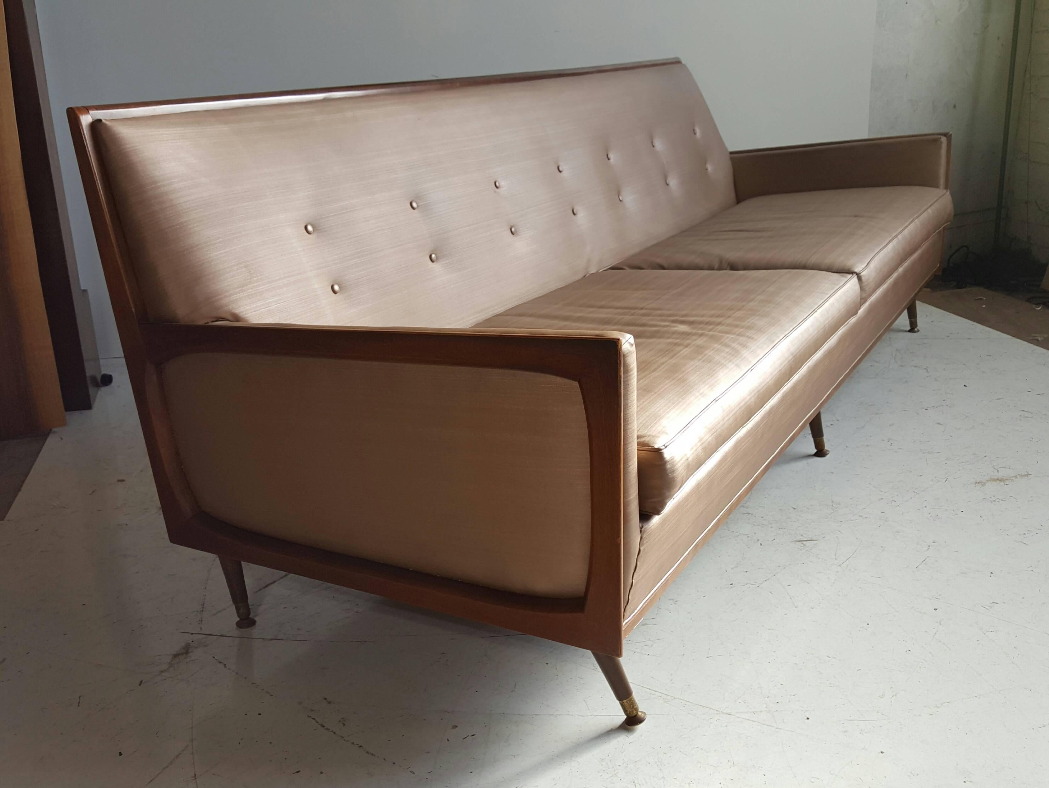 Naugahyde Classic Mid-Century Modern Sofa After Paul McCobb