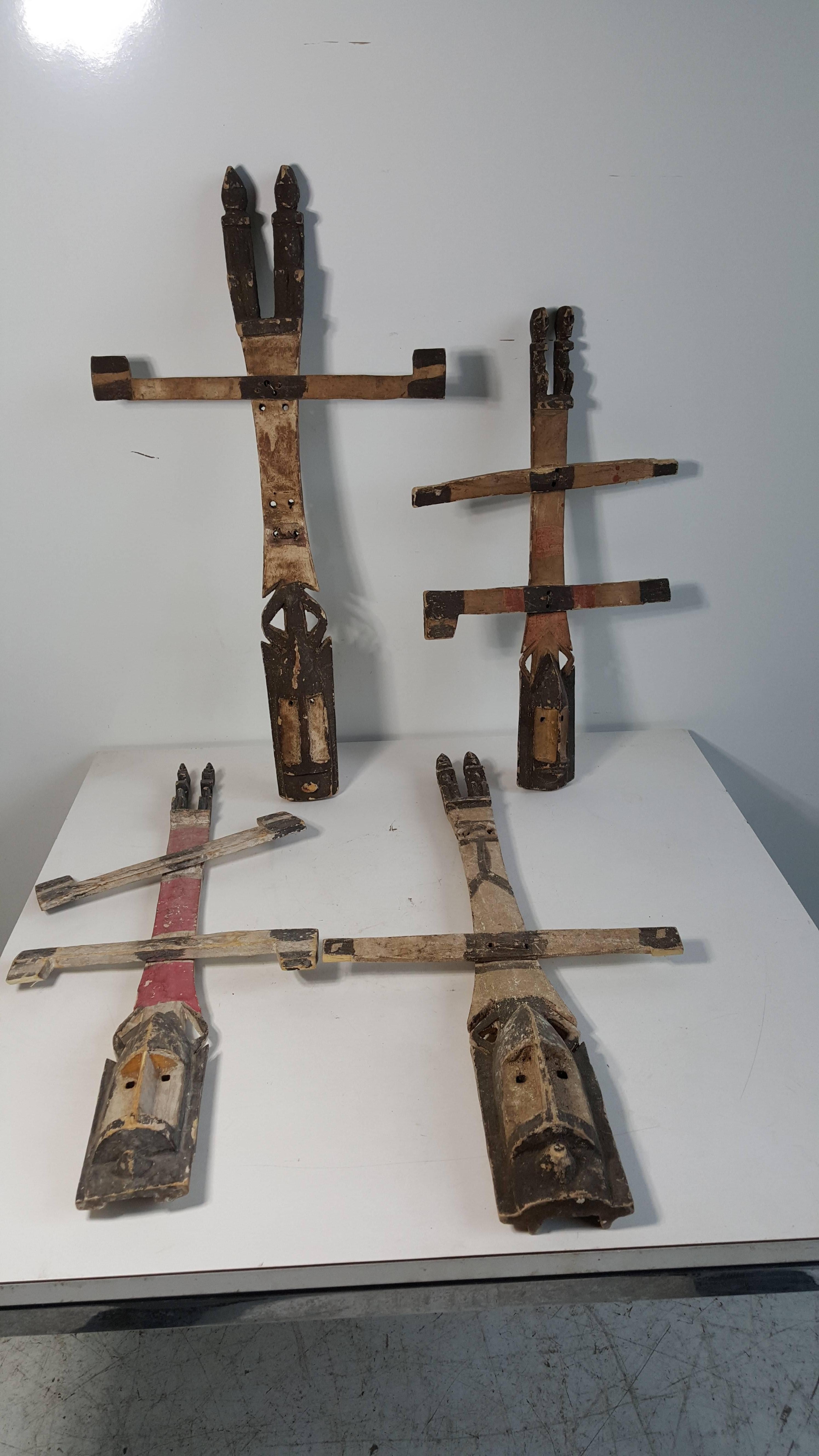 Mid-20th Century Rare Child Size Ceremonial Kanaga Masks, Dogon Peoples For Sale