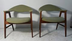 Pair of Danish Modern Lounge Chairs, Manner of Finn Juhl