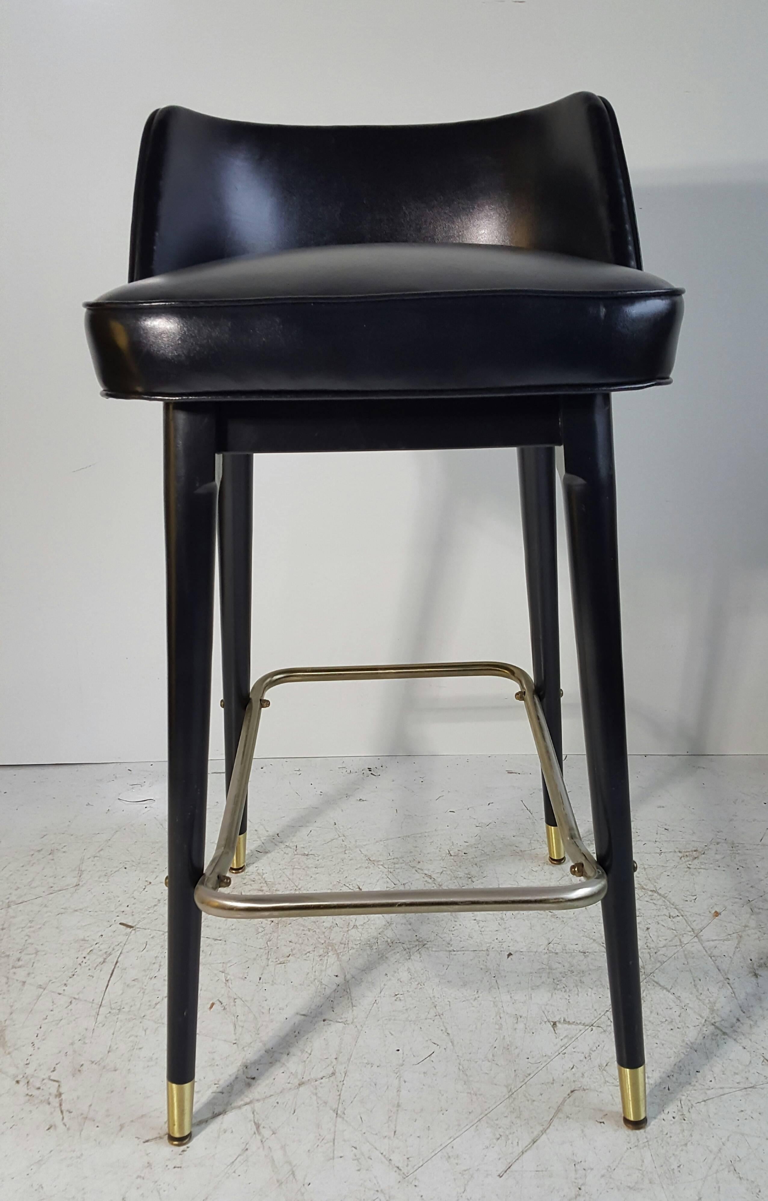 American Set of Four Classic 1960s Bar /Counter Stools by Shelby Williams