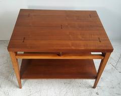 Mid-Century Modern Walnut and Rosewood End Table "Tuxedo" by Lane