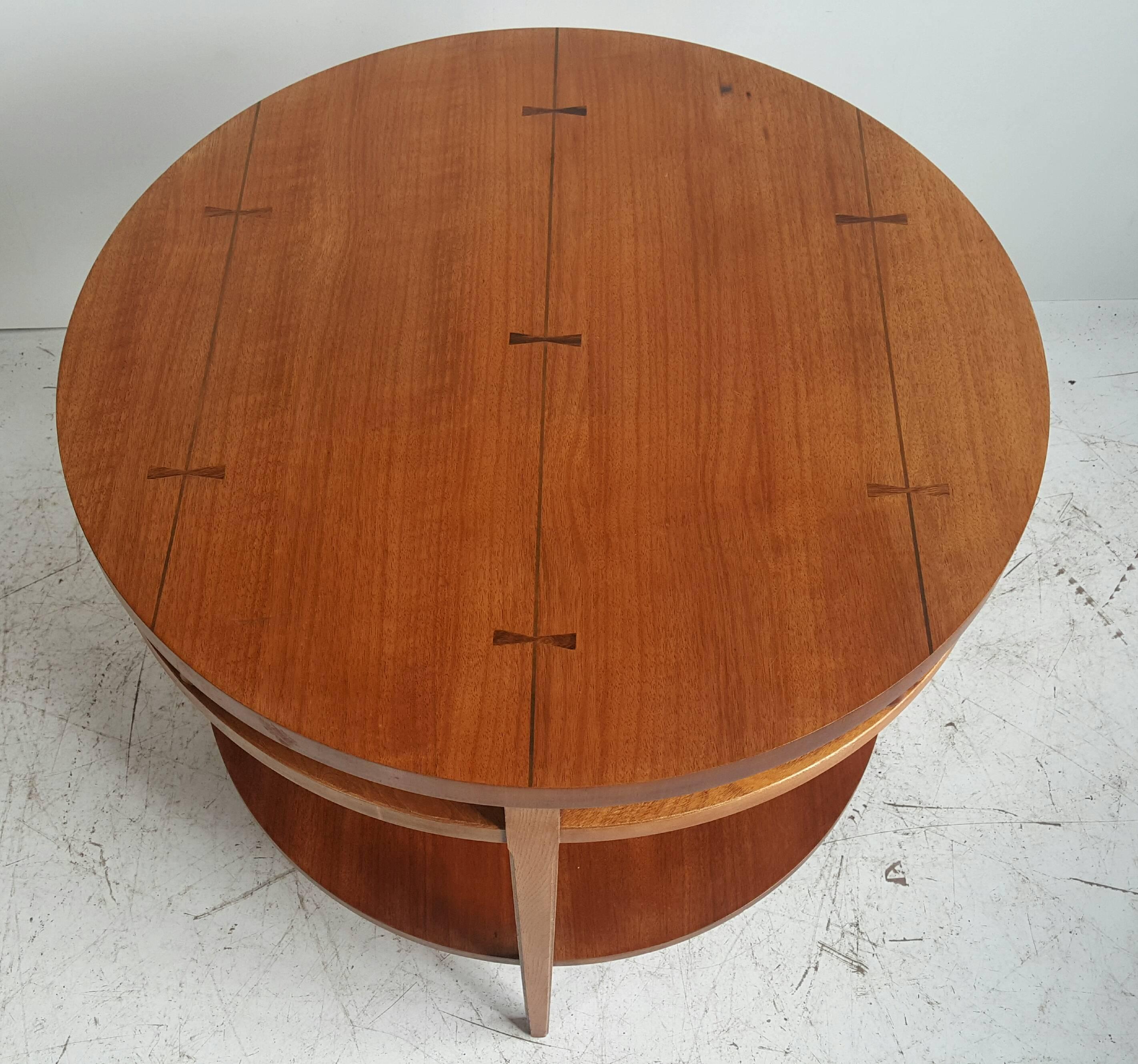 Modern walnut and rosewood lamp table 'Tuxedo
