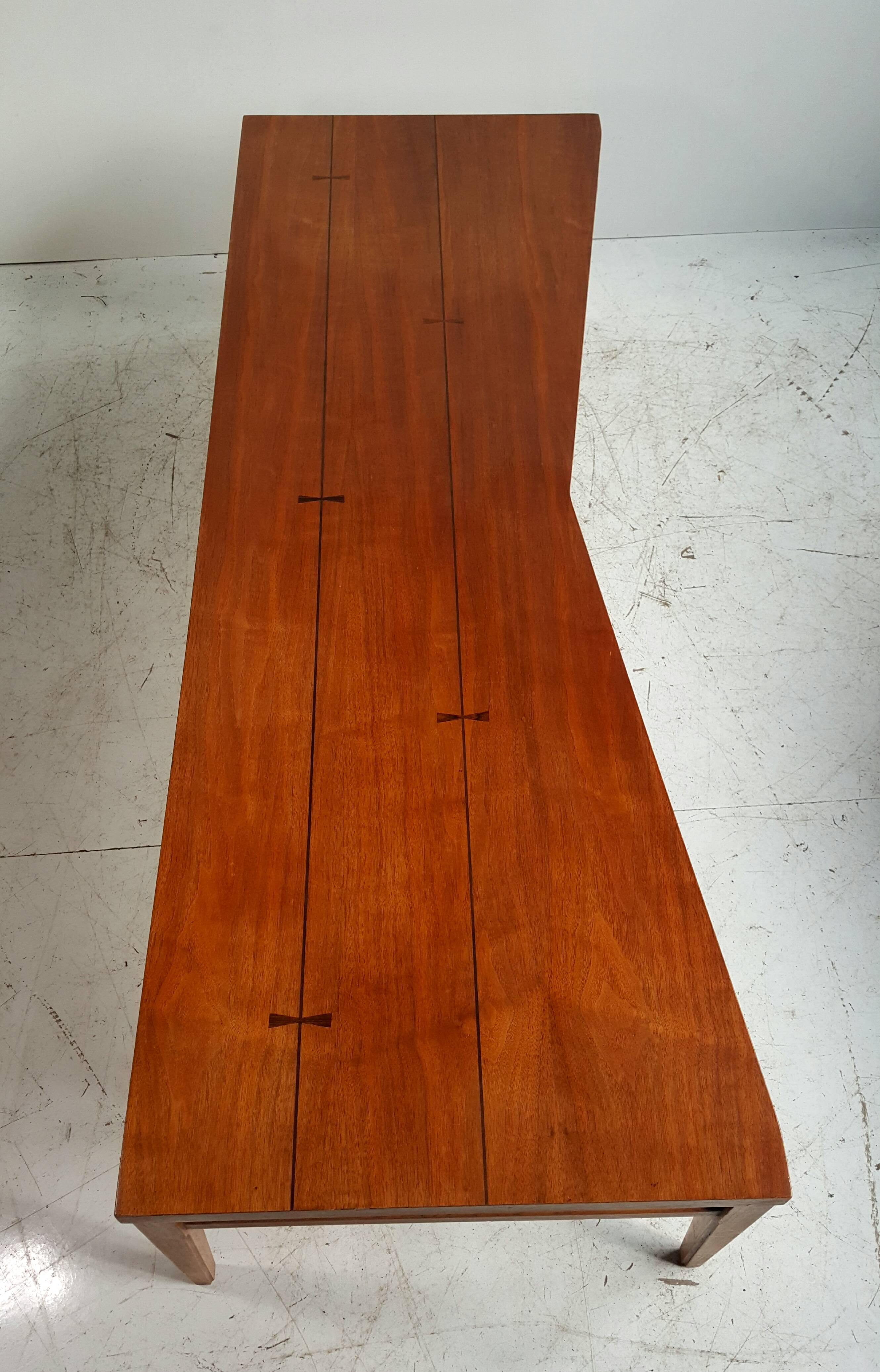 Mid-Century Modern Modern Walnut and Rosewood Cocktail Table or Bench 'Tuxedo
