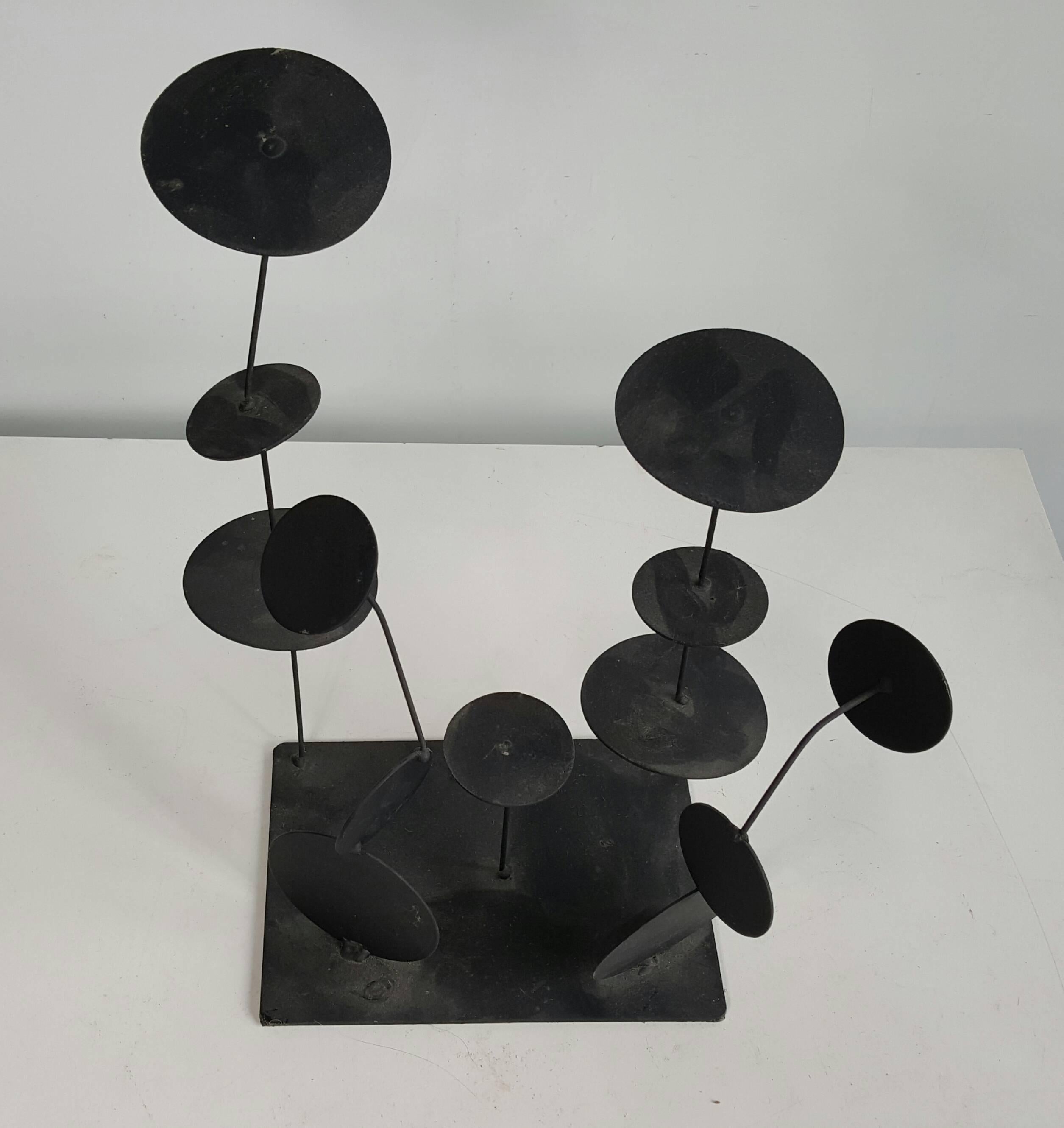 Modernist iron abstract Kinetic sculpture 