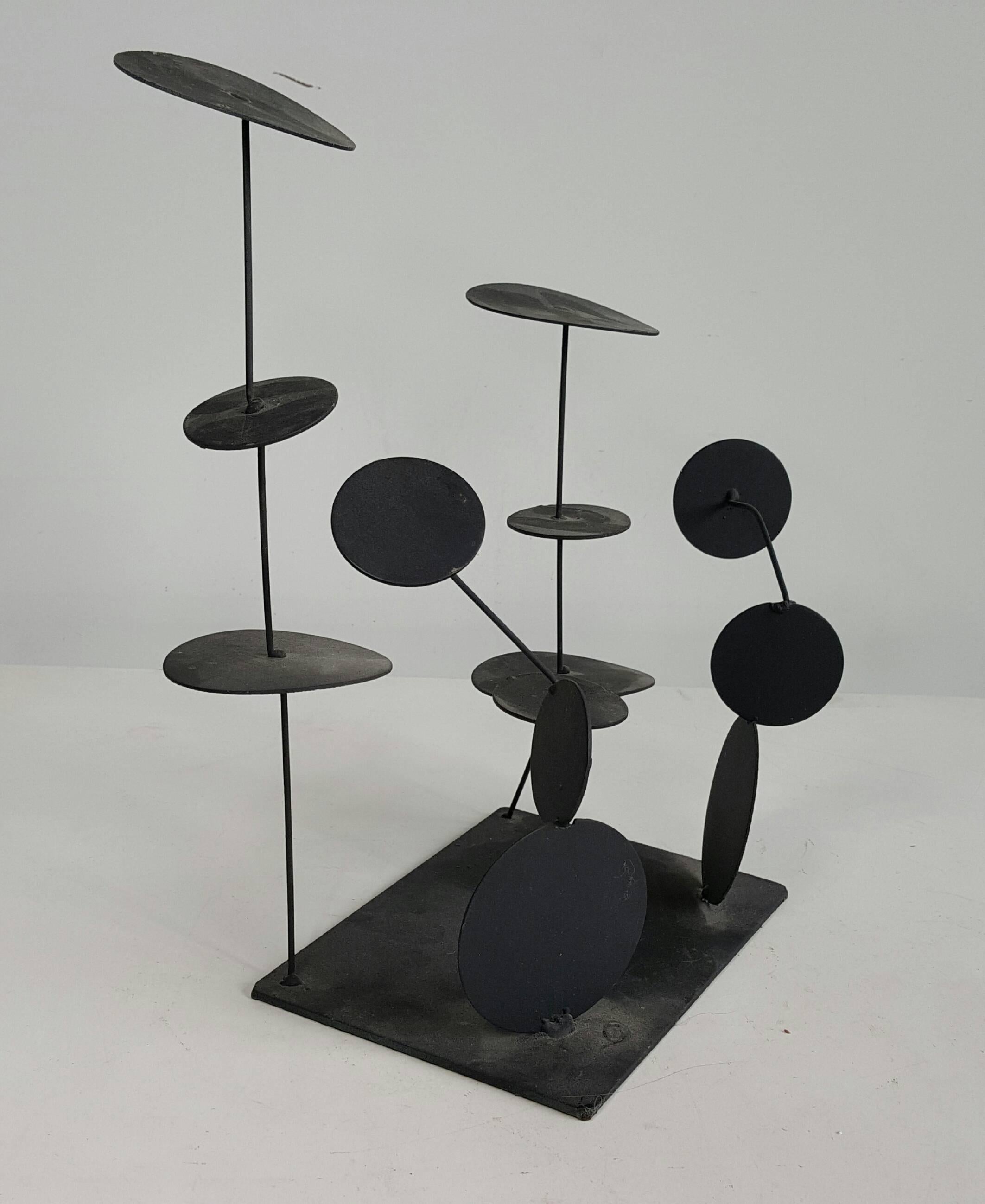 Mid-Century Modern Modernist Iron Abstract Kinetic Sculpture 