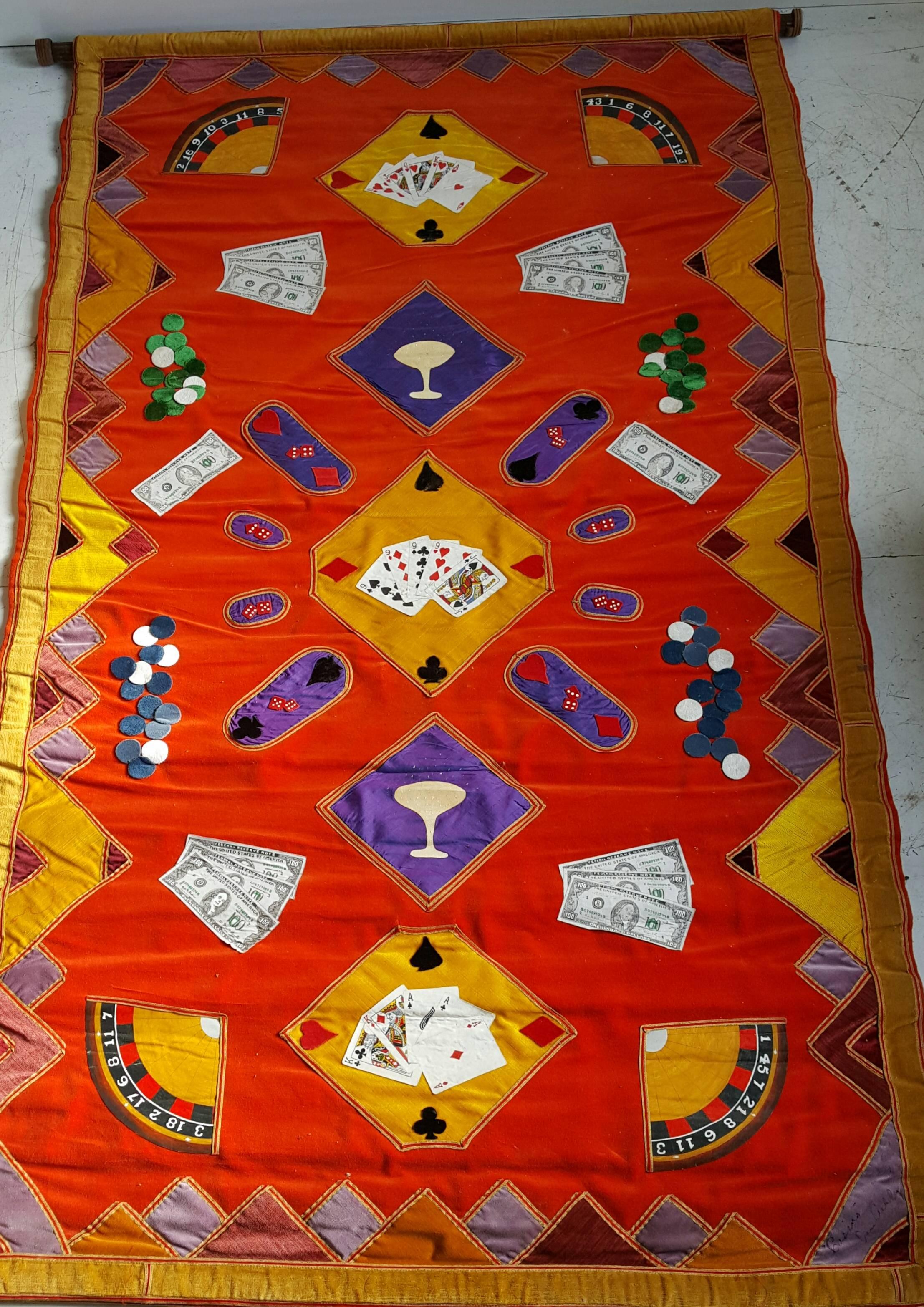 Mid-Century Modern  1950 to 60s Wall Hanging Tapestry, Hand Executed Art, 