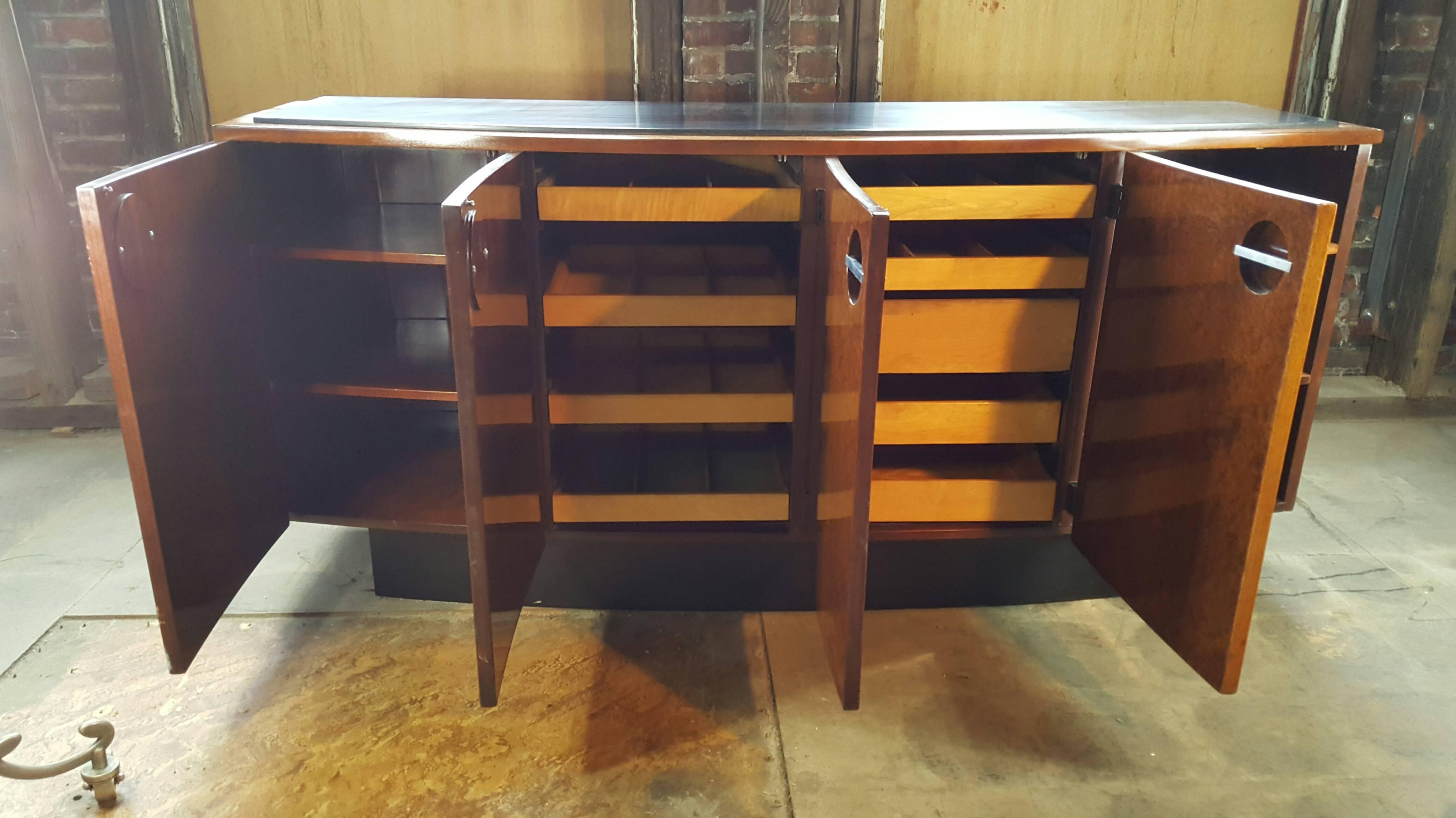 American Classic Art Deco Burl Mahogany Sideboard, Gilbert Rohde for Herman Miller