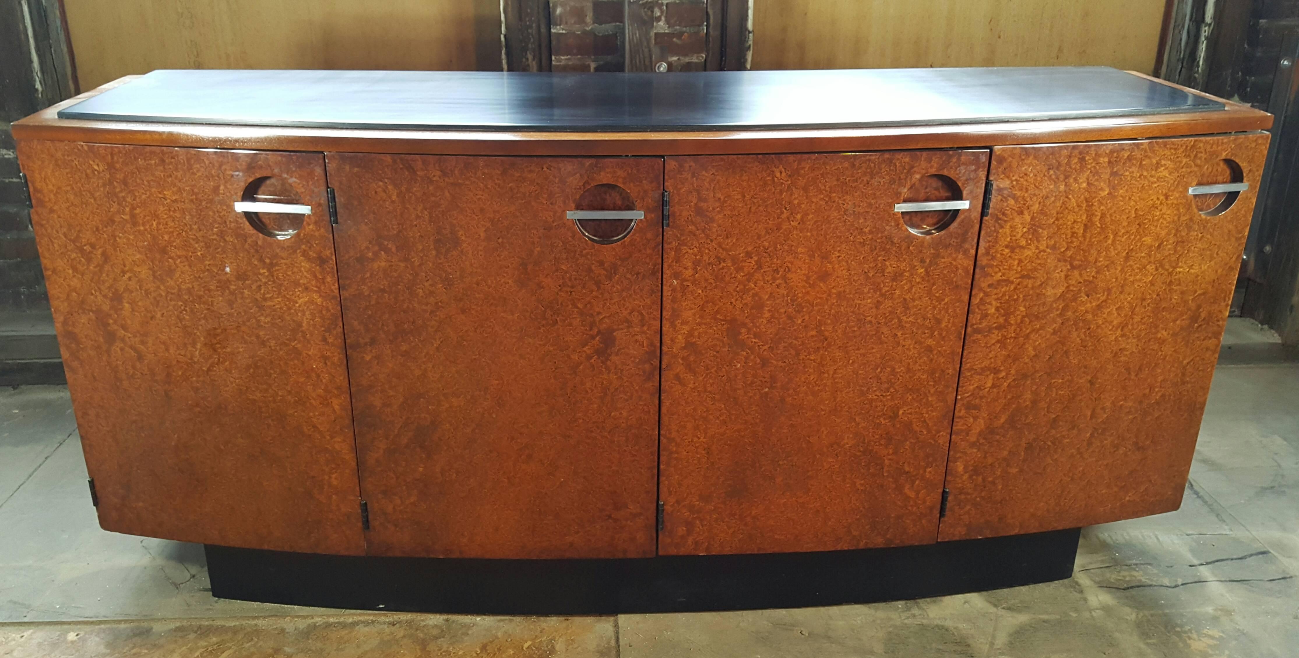Classic Art Deco Burl Mahogany Sideboard, Gilbert Rohde for Herman Miller In Good Condition In Buffalo, NY