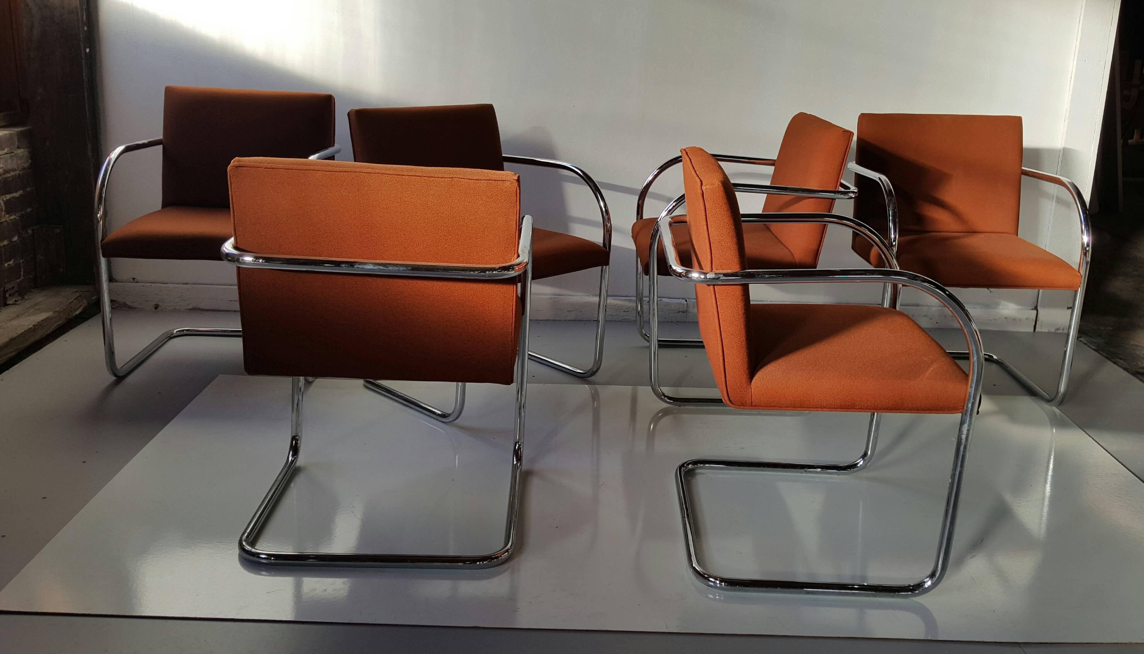 Set of 12 Classic Brno Cantilever Armchairs, Mies Van Der Rohe /Lilly Reich In Good Condition In Buffalo, NY