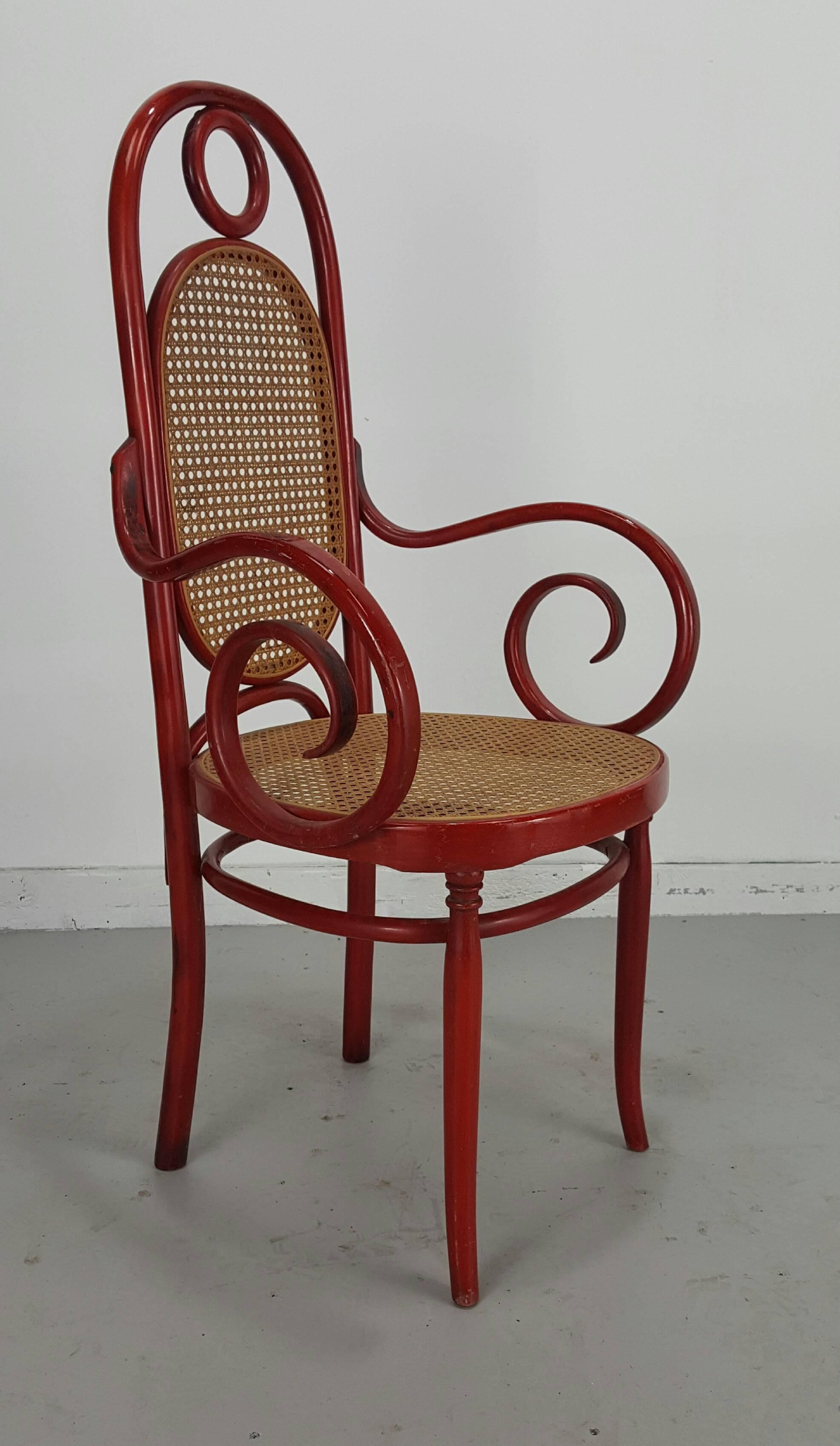  Modell 17 Sessel mit hoher Rückenlehne aus Bugholz von Michael Thonet (Ästhetizismus) im Angebot