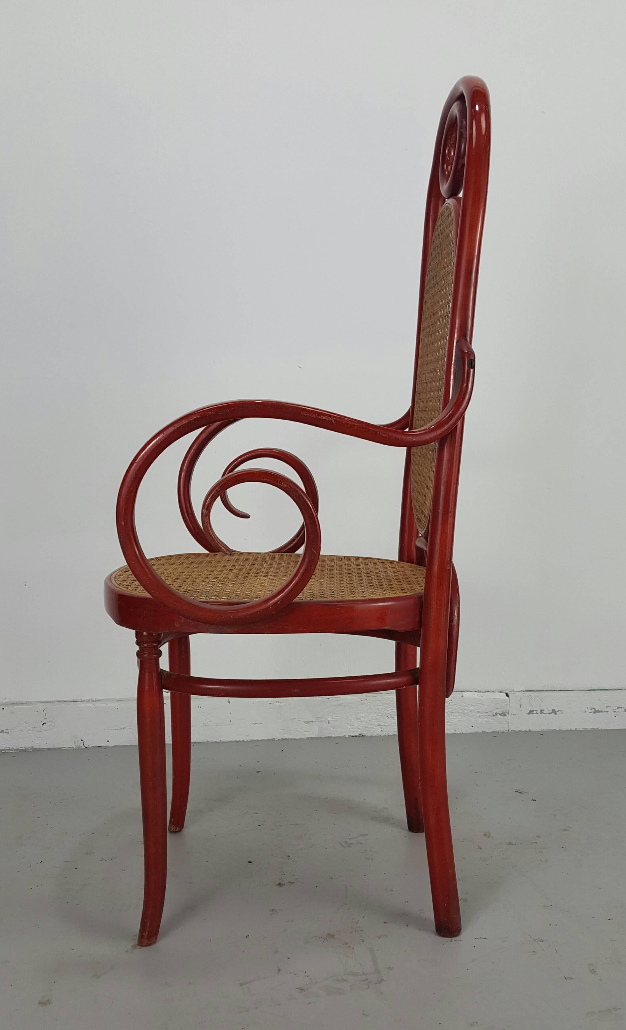  Modell 17 Sessel mit hoher Rückenlehne aus Bugholz von Michael Thonet (Österreichisch) im Angebot