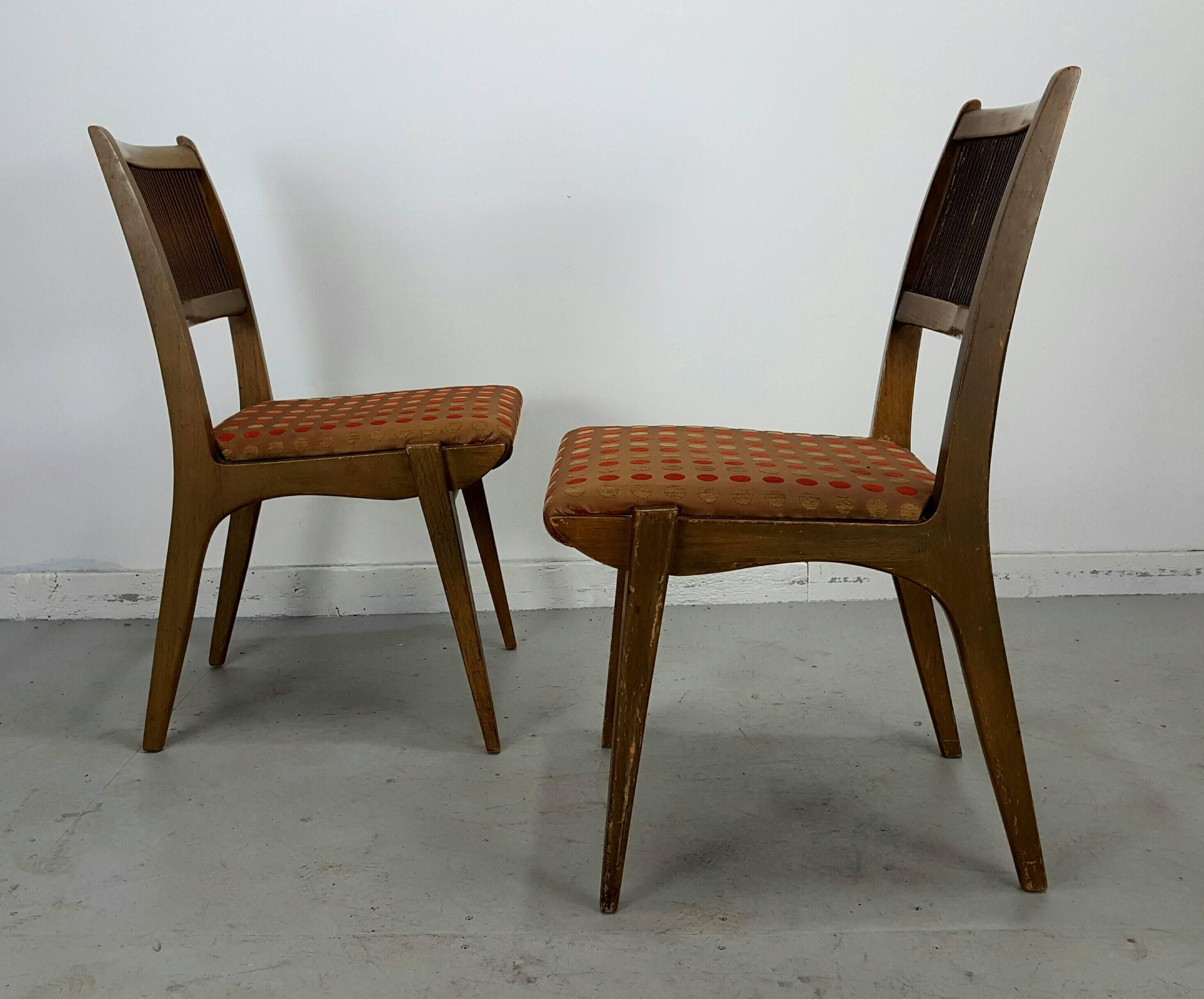 Mid-Century Modern Set of 8 Modernist Dining Chairs Designed by John Van Koert for Drexel's Profile