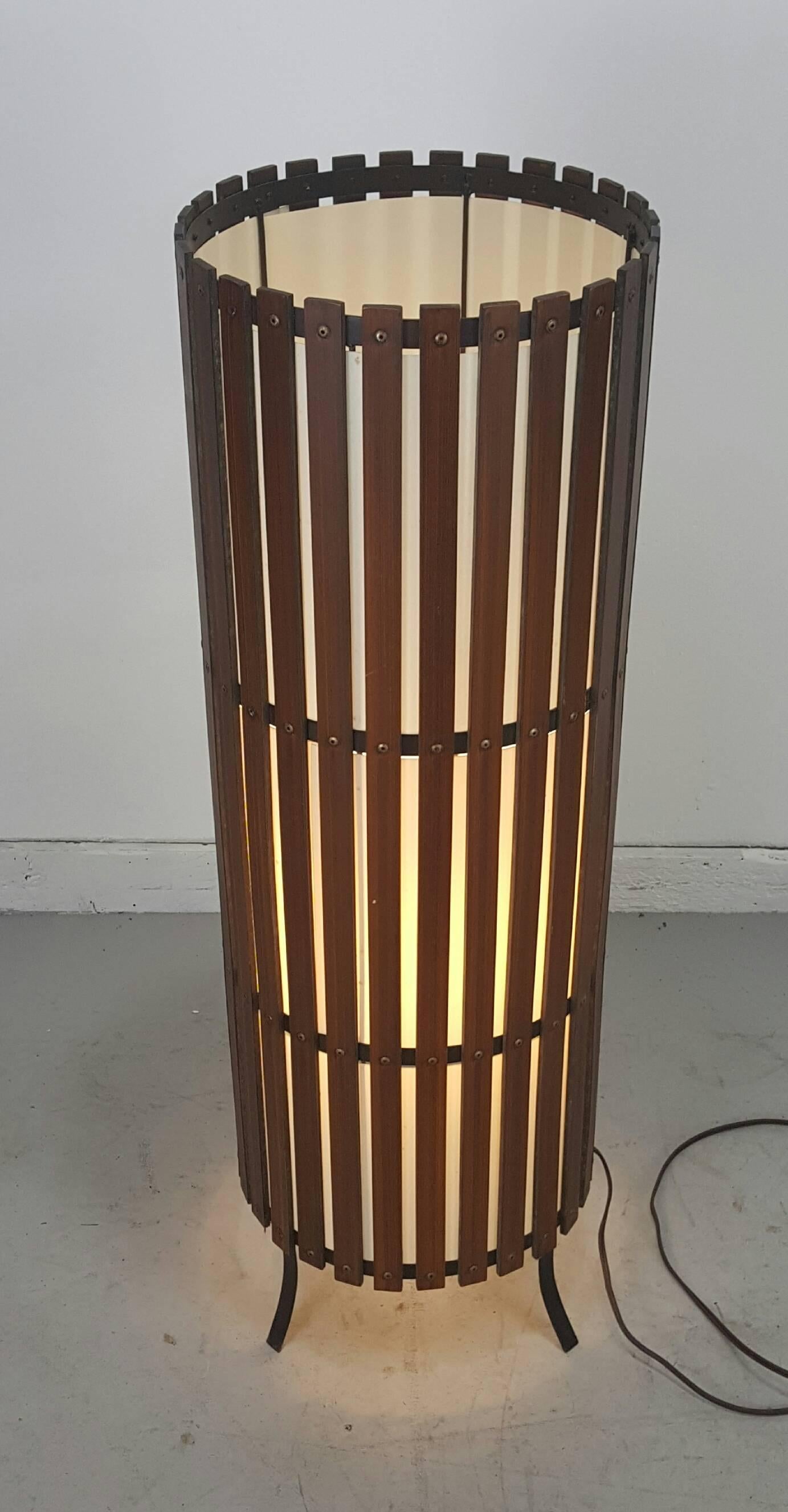 wood slat lamp shade