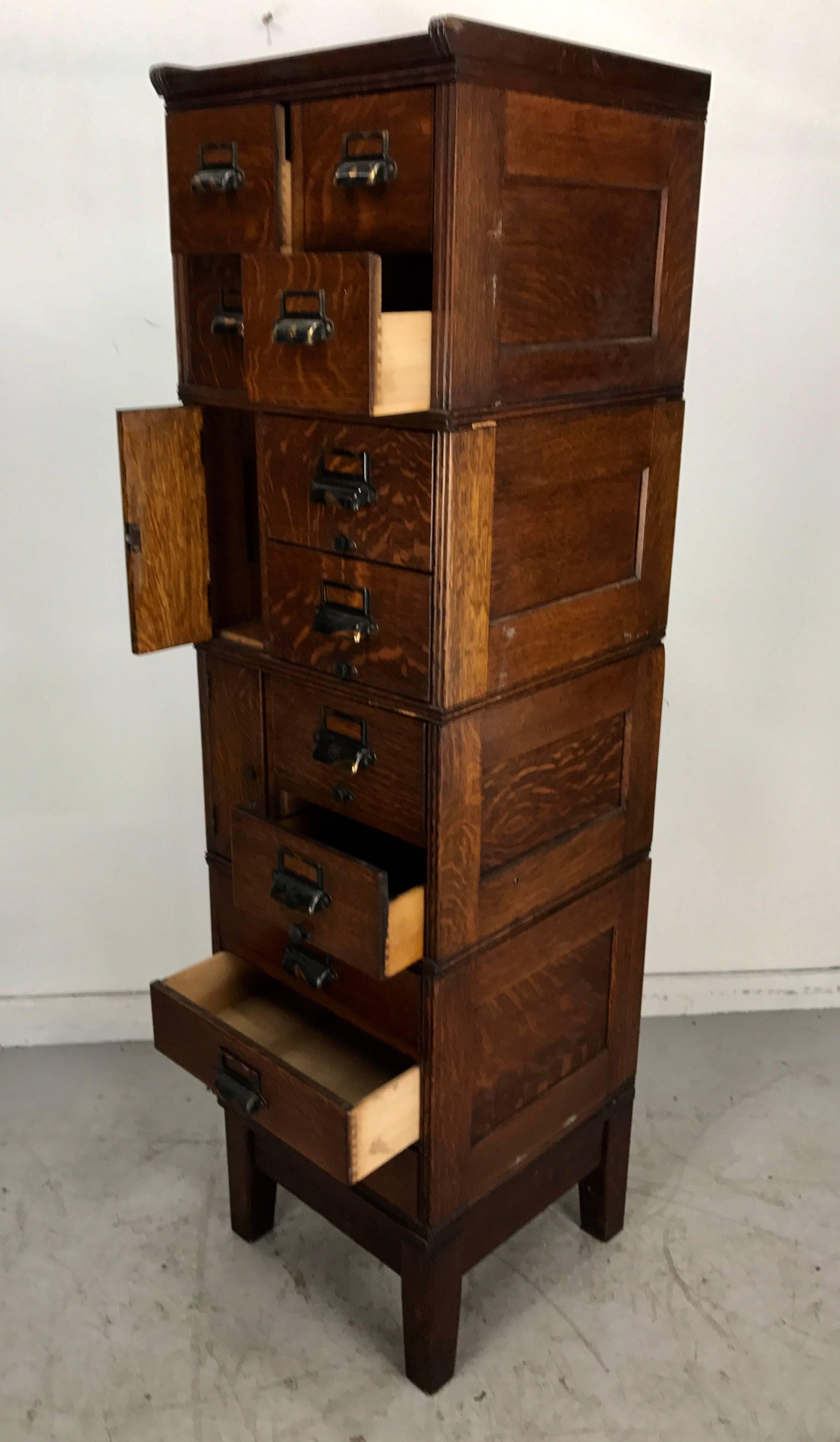 Steel Stunning Architectural Quartered Oak Stackable File, Yawman & Erbe
